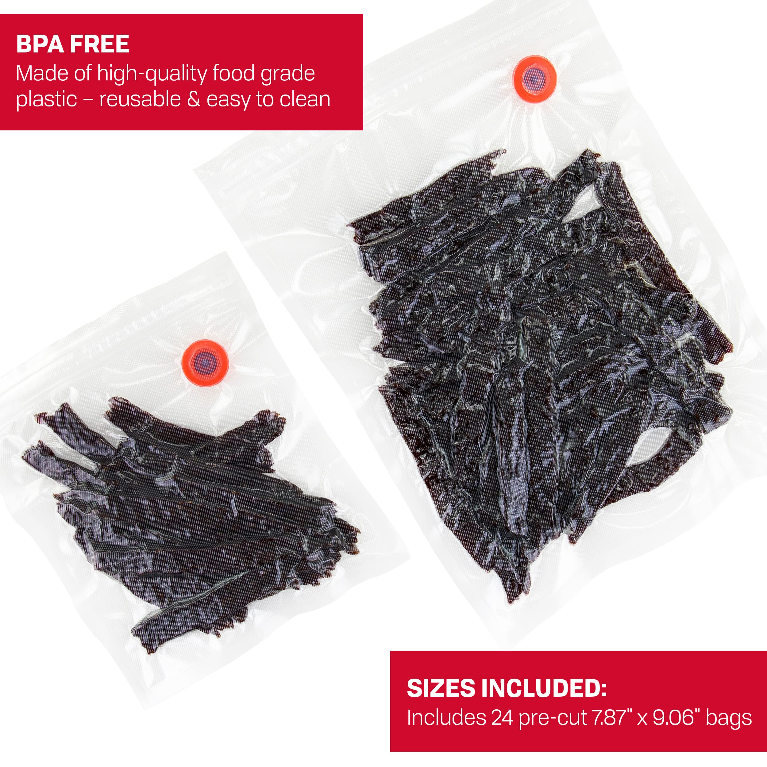 Nesco Vs 10Hb 8' X 9' Vacuum Sealer Bags 24 Count For Use With Nesco Handheld Vacuum Sealer