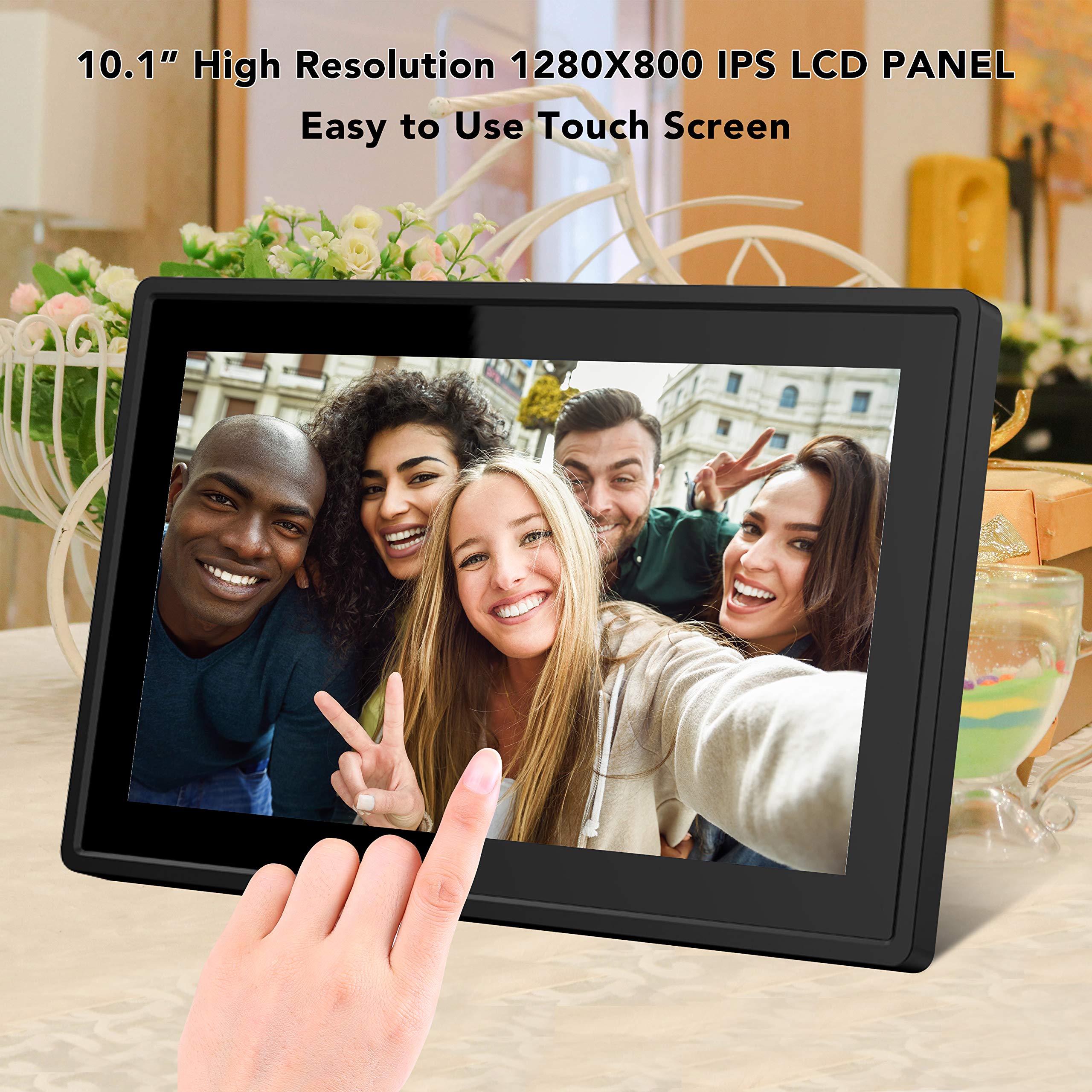 Feelcare 10.1 Inch 16Gb Smart Wifi Digital Picture Frame, Send Photos Or Small Videos From Anywhere, Touch Screen, 800X1280 Ips