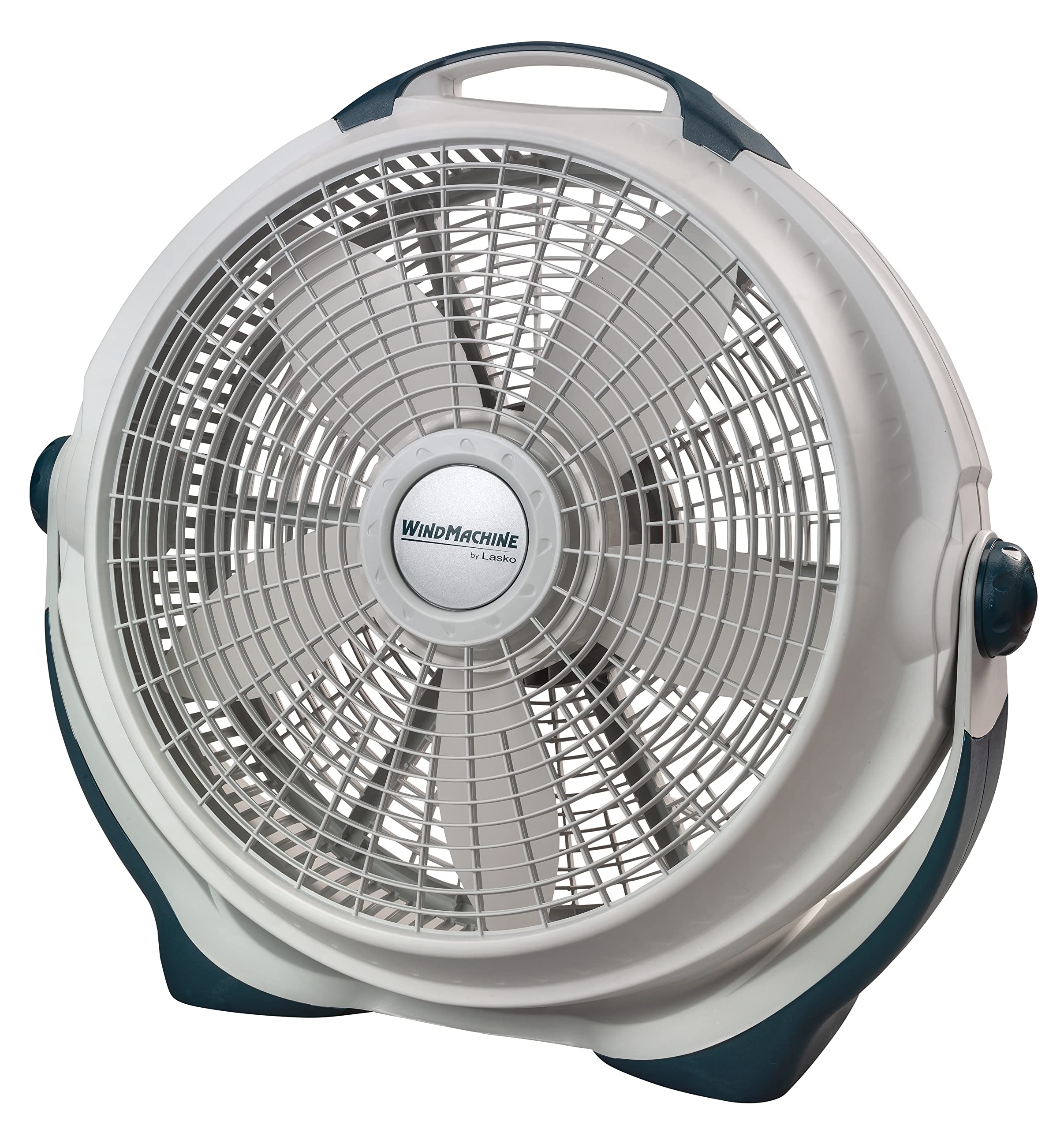 Lasko Wind Machine Air Circulator Floor Fan, 3 Speeds, Pivoting Head For Large Spaces, 20', 3300, White