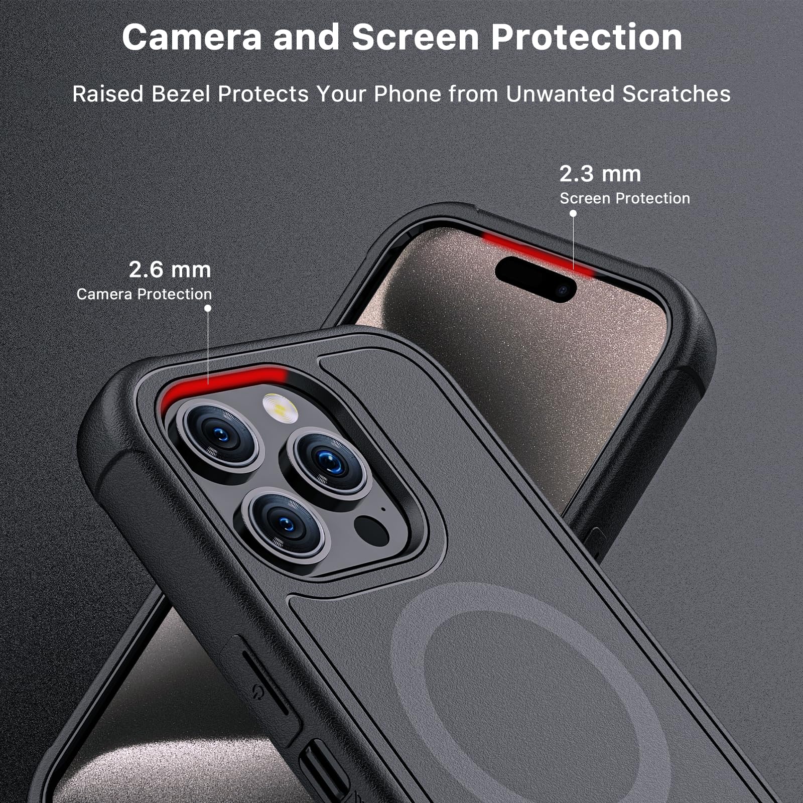Mybat Pro Maverick Series Iphone 15 Pro Max Case With Belt Clip Holster,[Compatible With Magsafe] W/Screen Protector,Anti Drop,S