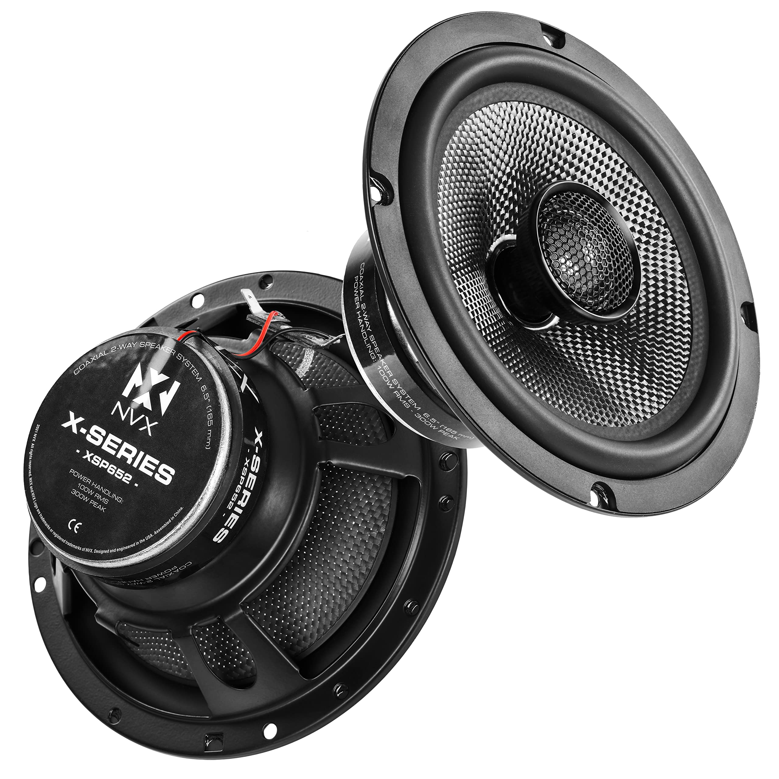 NVX XSP652 6.5 Car Speakers, 600W Max, 200W RMS, 2-Way 6-1/2 inch Coaxial w/ 1 Silk Dome Tweeters & Built-in X-Overs, Easy to In