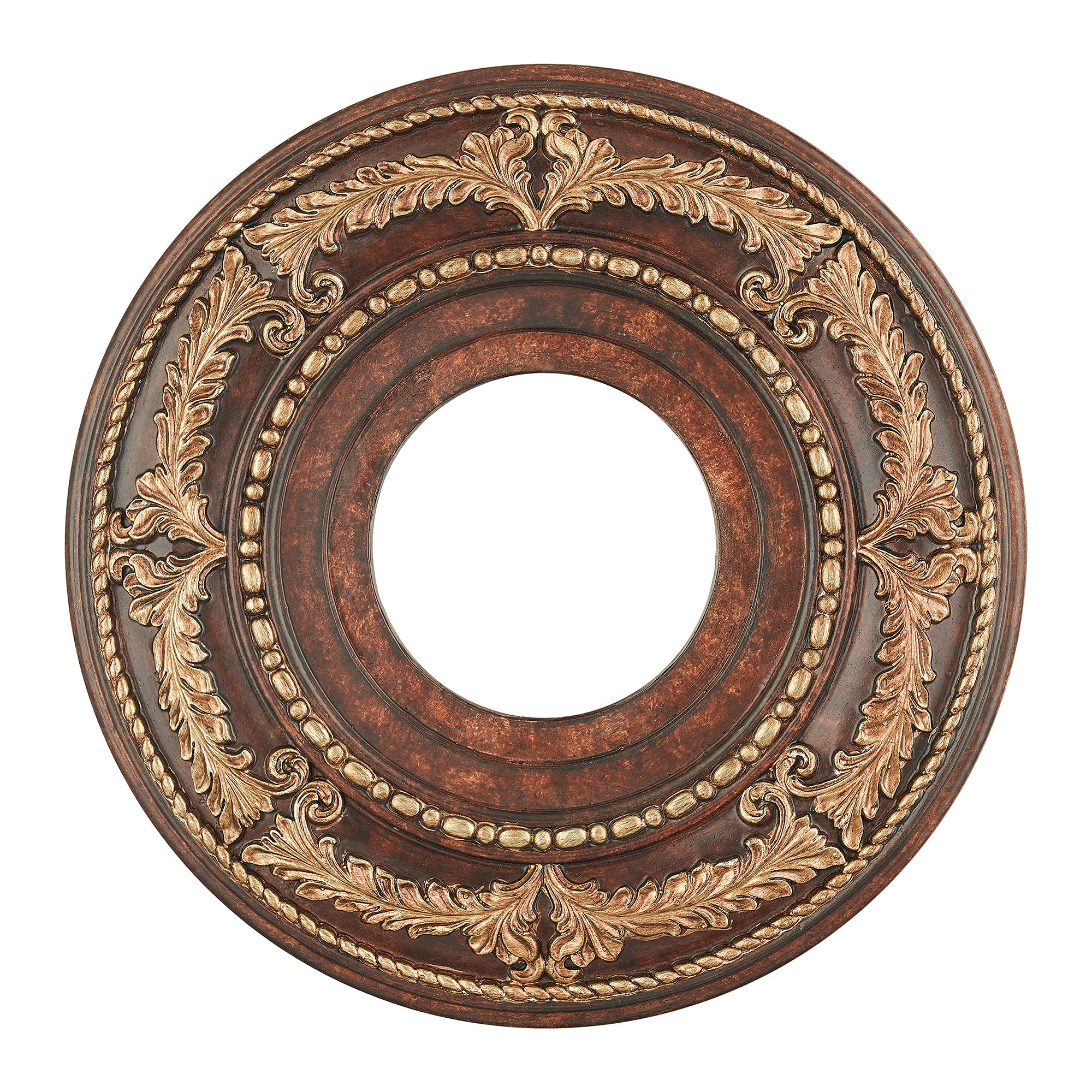 Livex Lighting 8204 63 Ceiling Medallion In Verona Bronze With Aged Gold Leaf Accents 12D X 1.25