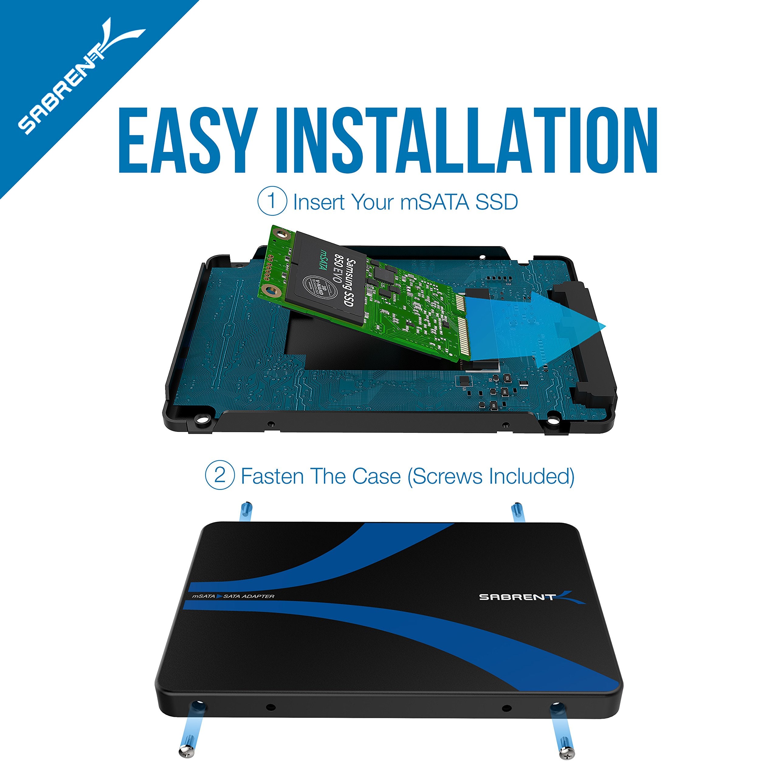 Sabrent Msata To 2.5 Inch Sata Iii Aluminum Enclosure Adapter (Ec Mssa)