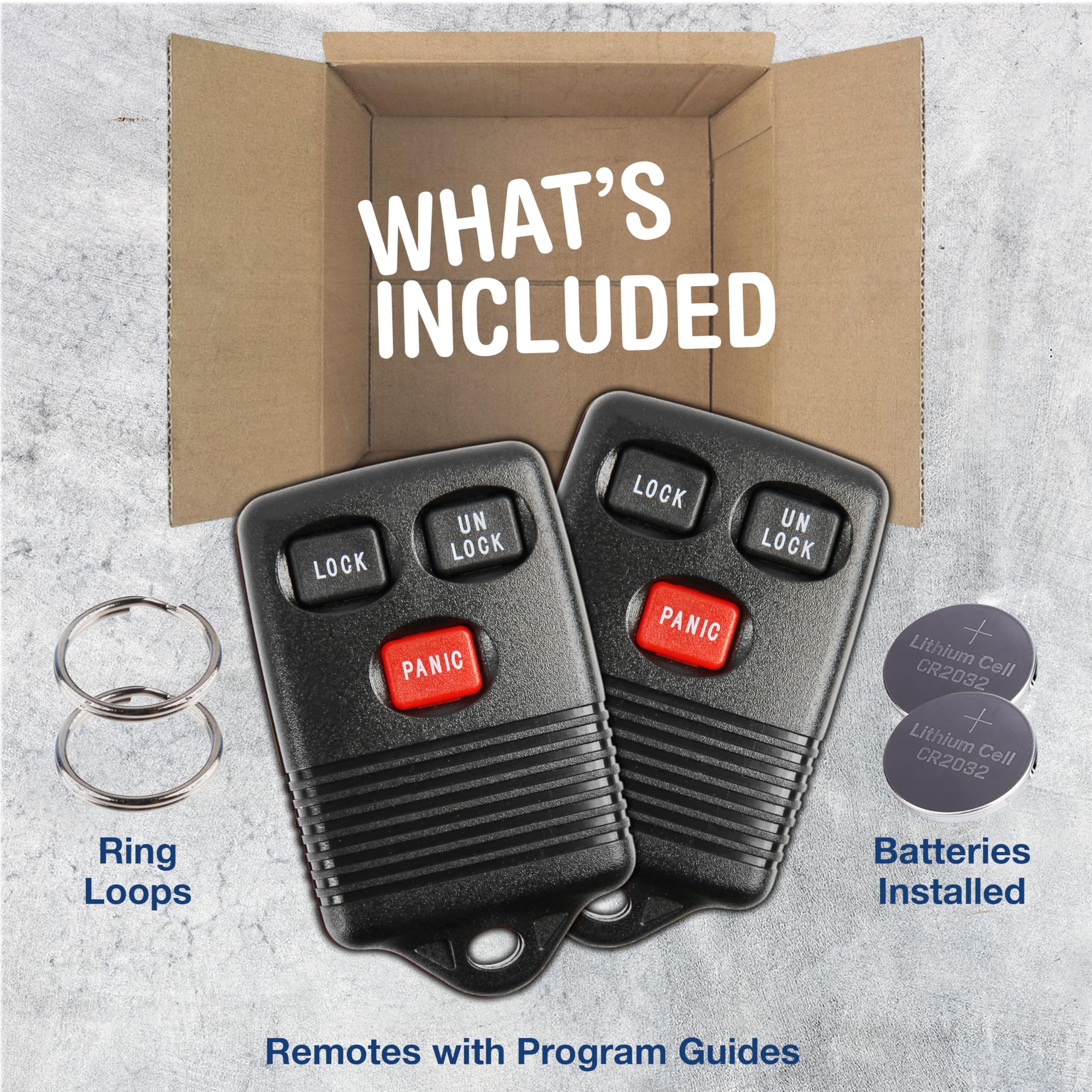 Keylessoption Key Fob Replacement For 1993 1994 1995 1996 1997 1998 Ford Lincoln Mercury Keyless Entry Remote Car Control, 3-But