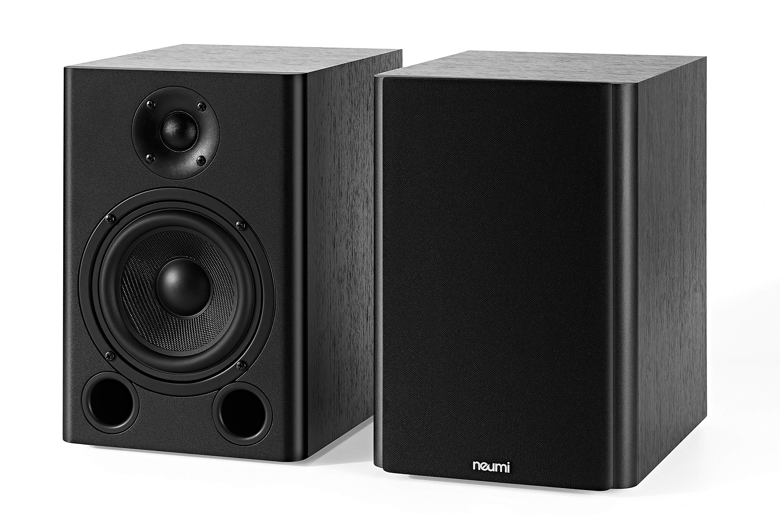 Neumi Bs5 Passive Bookshelf Speakers, 5 Inch Woofer, 1 Inch Tweeter, Dark Wood, 1 Pair