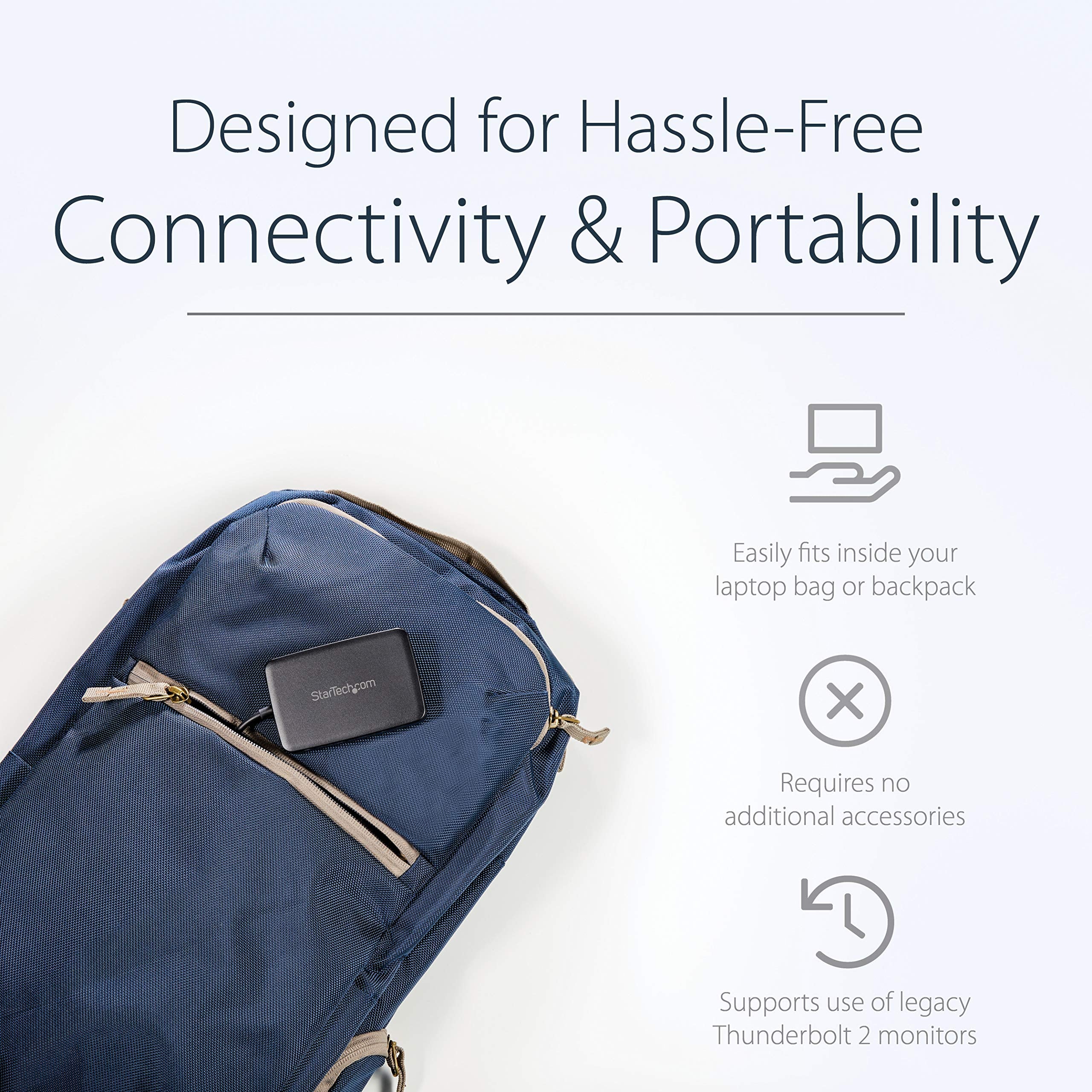 Startech.Com Thunderbolt 3 To Thunderbolt 2 Adapter   Tb3 Laptop To Tb2 Displays/Devices   Thunderbolt 2 20Gbps Or Thunderbolt 1