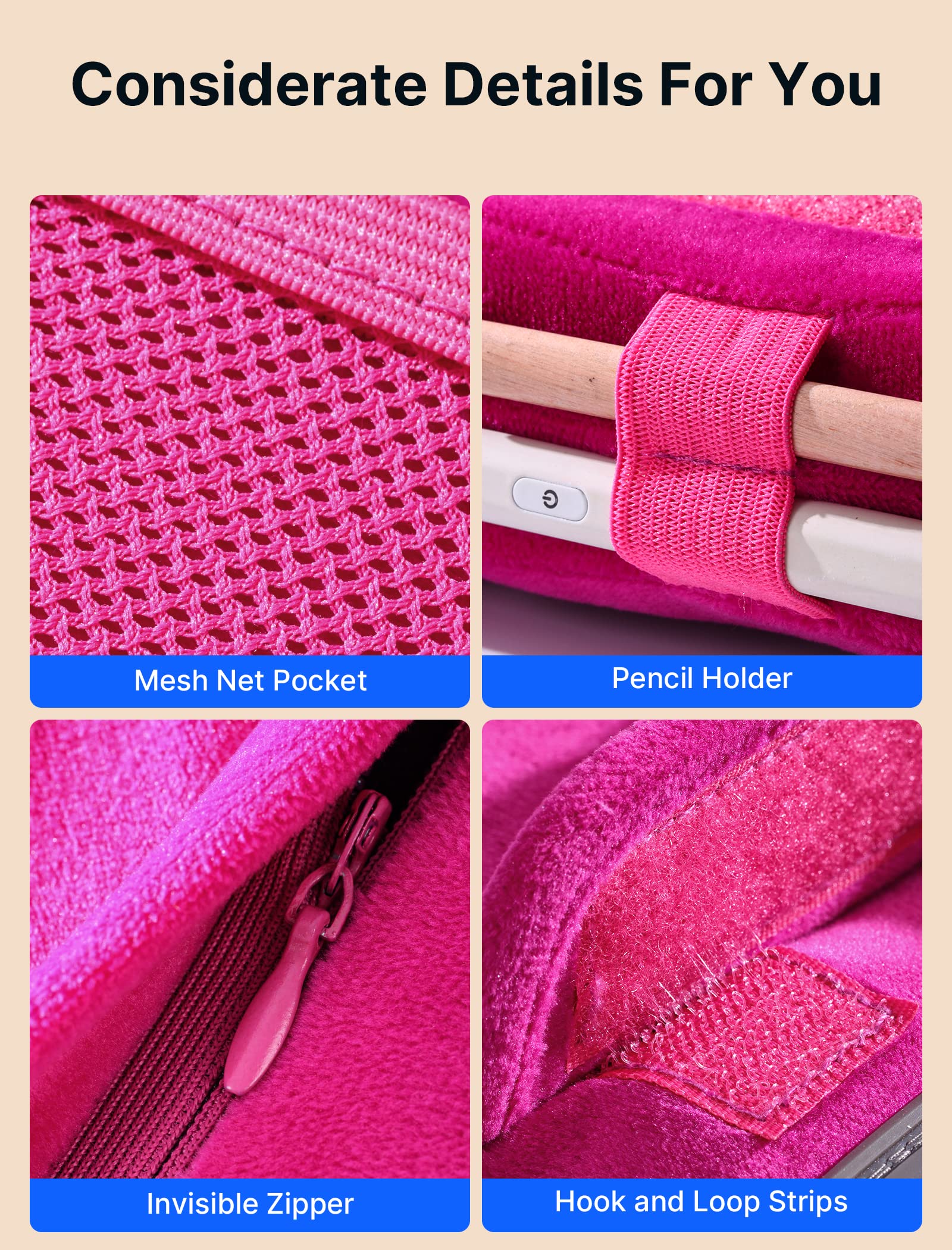 Jsaux Tablet Pillow Stand, Tablet Stand Holder Dock For Lap, Bed And Desk Compatible With Ipad Pro 11 10.5 9.7 10.2 Air Mini, Ki