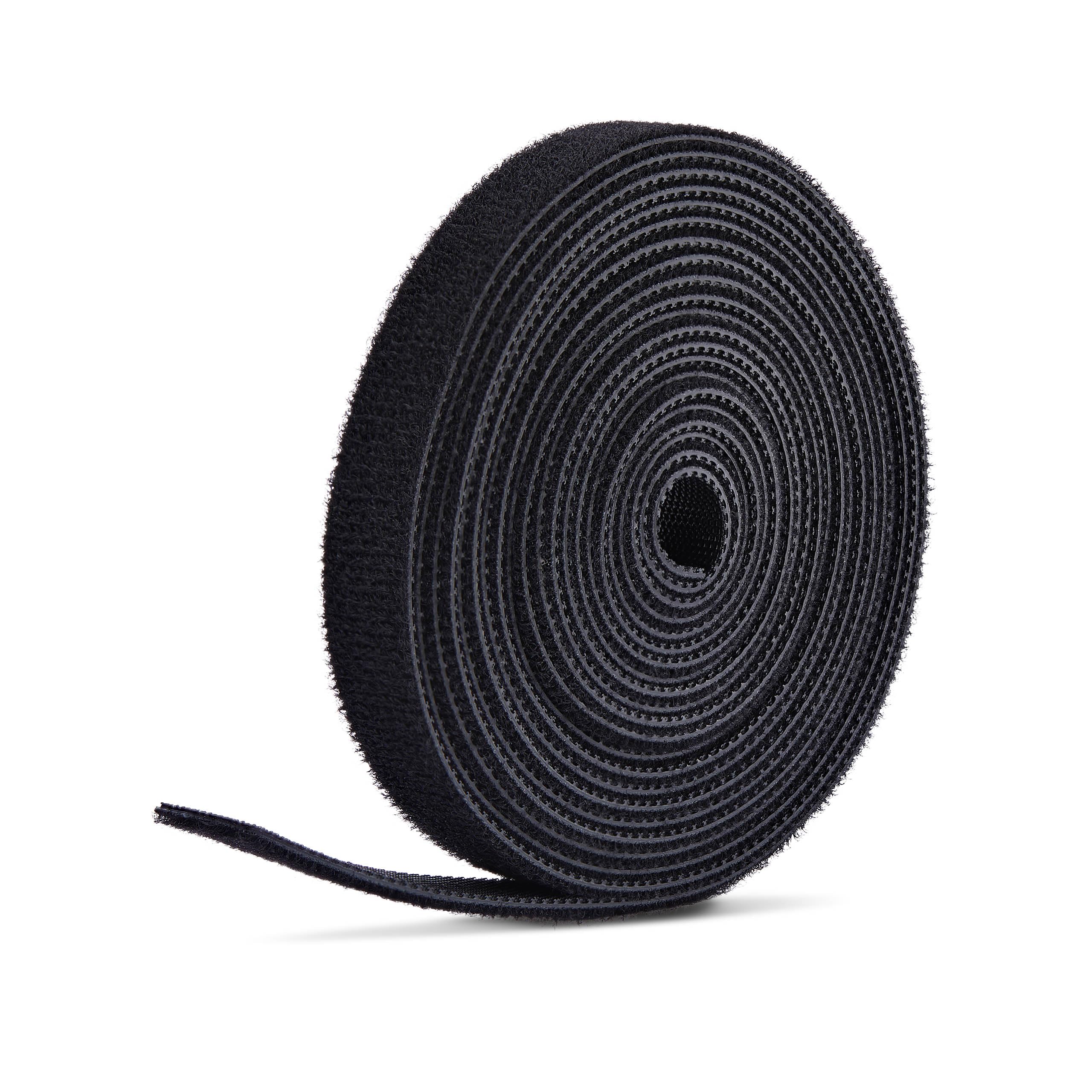 75Ft (22.8M) Hook And Loop Roll, 0.5In Wide, Black, Cut-To-Size Reusable Cable T