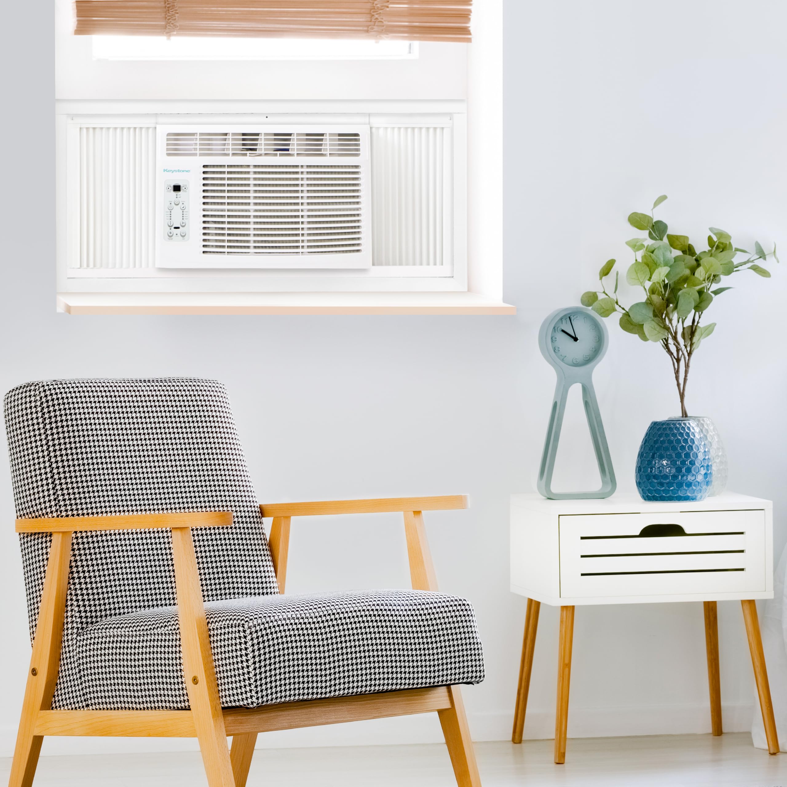 Keystone Lcd, Kstaw10Ce 10,000 Btu Window Mounted Air Conditioner Star Rating, Follow Me Remote Control, Energy Saver, Sleep Mod
