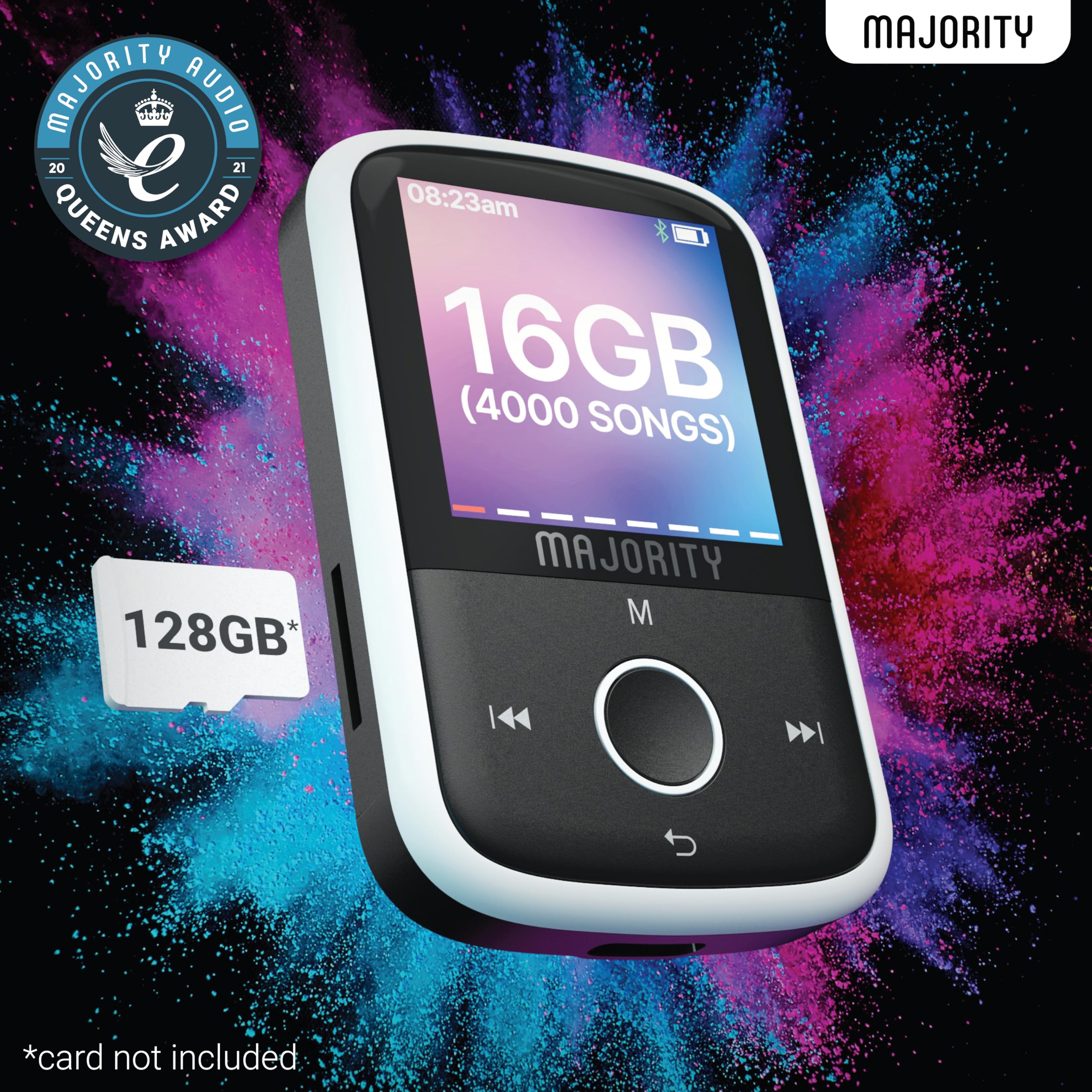 Mp3 Player With Bluetooth And Sports Clip | Earbuds Included, Expandable To 128Gb | Bluetooth Mp3 Music Player, Hd Color Screen,