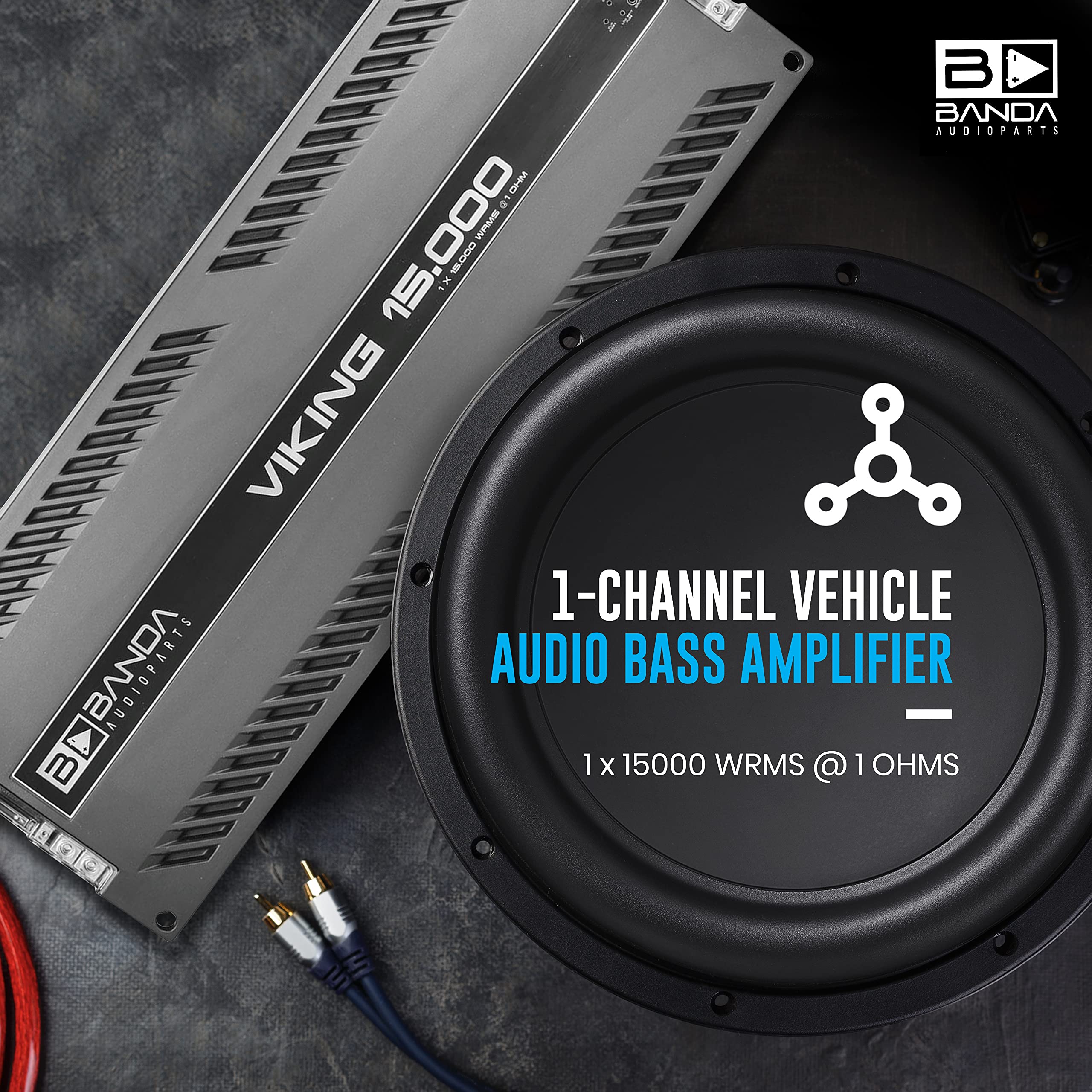 Banda 1 Channel Vehicle Audio Bass Amplifier   High Powered Mono Bass Amplifier W/Subsonic Filter And Low Pass Filter Stable At