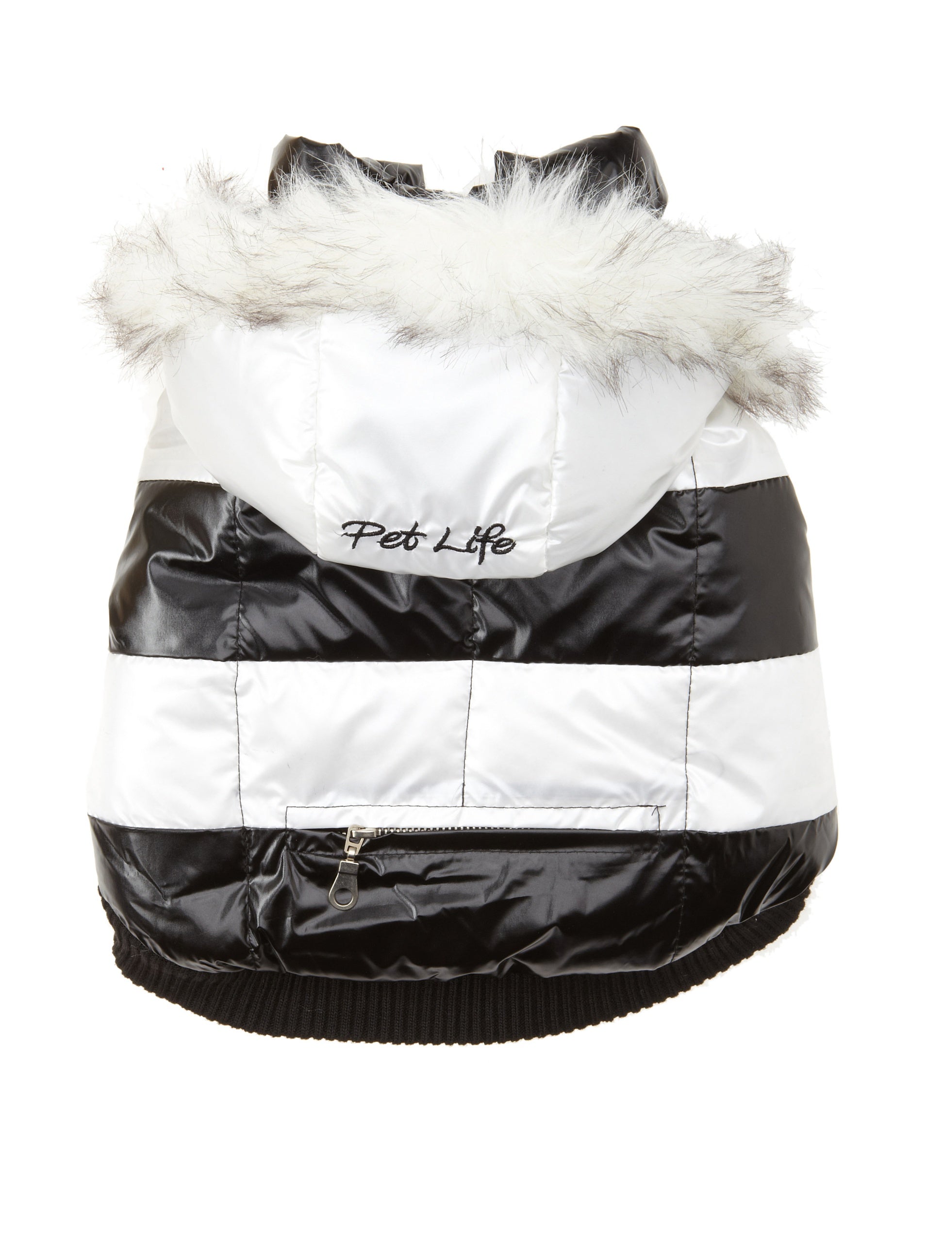 Pet Life Sporty Parka, White/Black, X Small