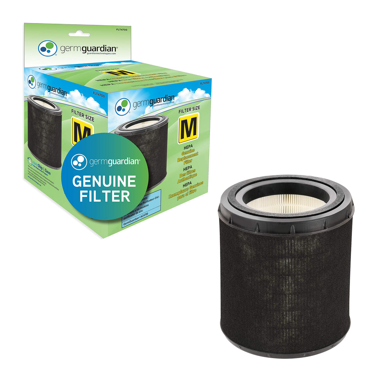 Germ Guardian Filter M Hepa Pure Genuine Air Purifier Replacement Filter, Removes 99.97% Of Pollutants, For Ac4700, Ac4711 And A