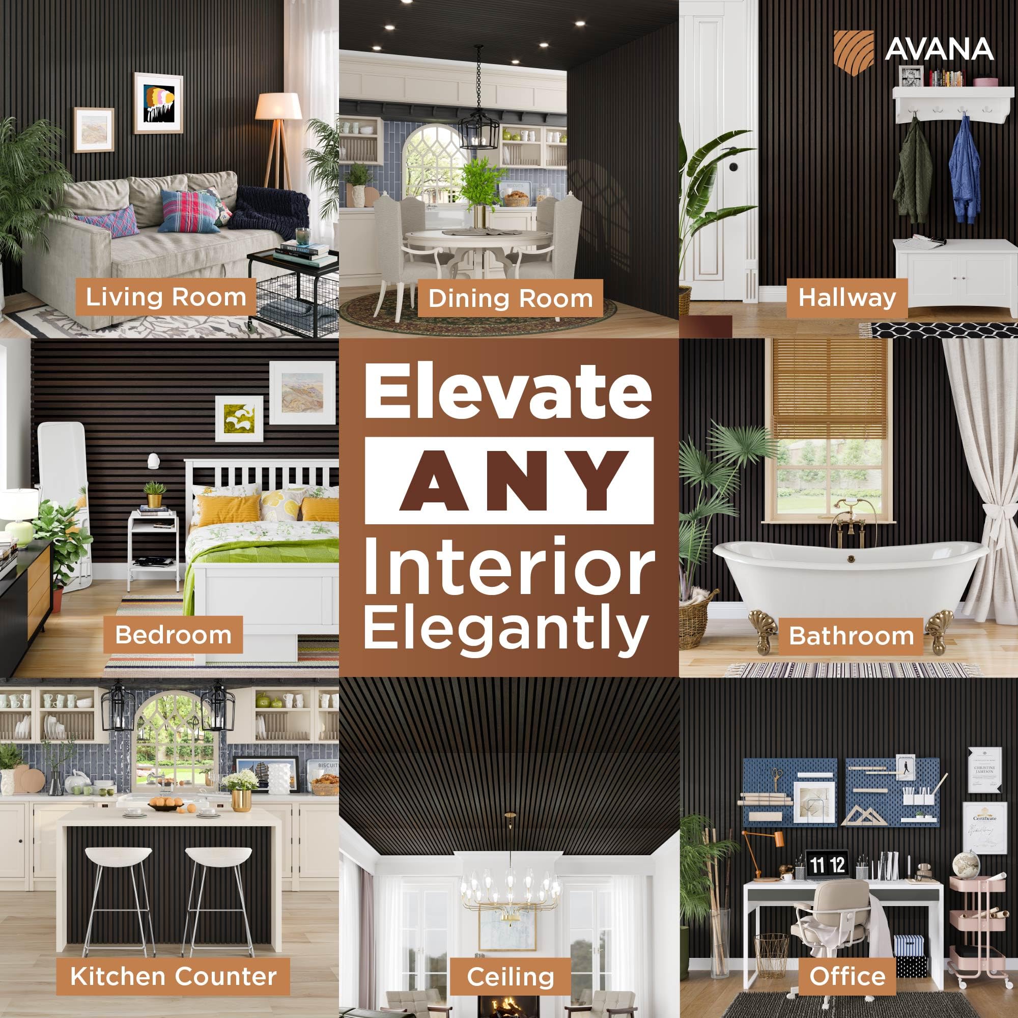 Avana Acoustic Wood Wall Panels   47.2 X 12.6 Inch Smoke Oak Acoustic Panels 1 Pc   Wall Panels For Interior Wall Decor For Home