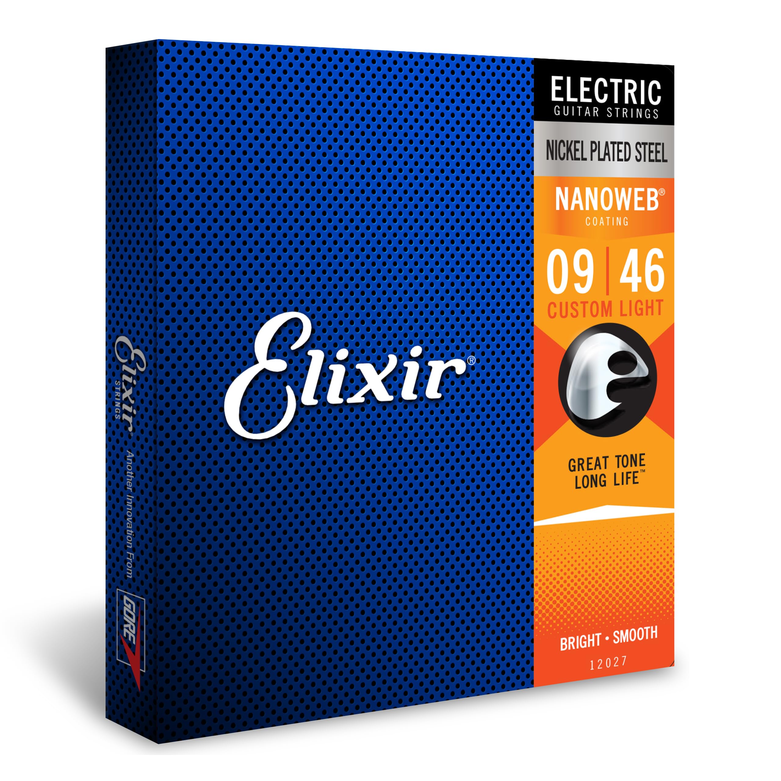 Elixir Strings   Nickel Plated Steel Electric Guitar Strings With Nanoweb Coating   Elixir Electric Guitar Strings   Custom Ligh