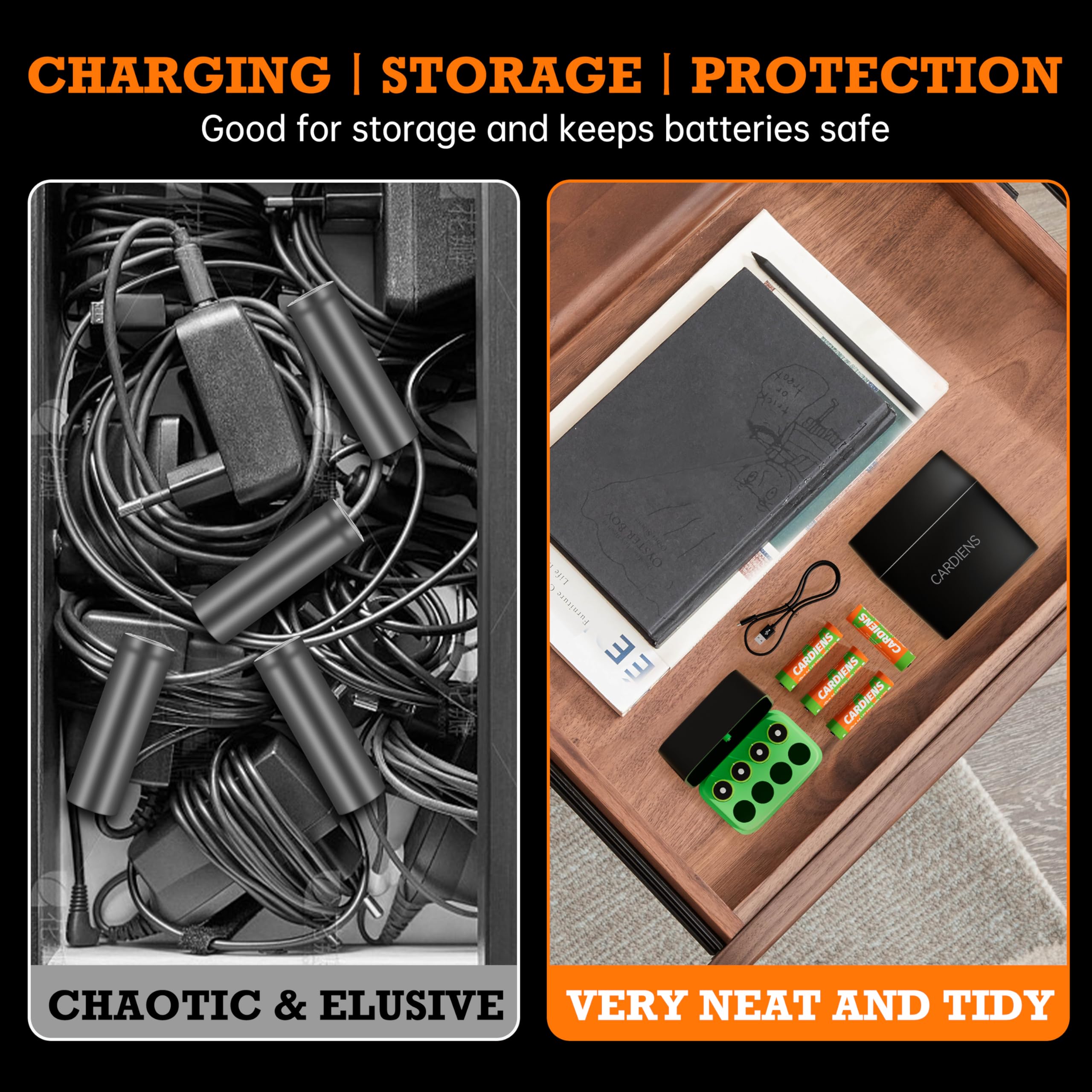 Cardiens Rechargeable Aa Batteries With Fast Charger 1.5V, Triple A Lithium Batteries 3500 Mwh High Capacity Aa Lithium Batterie