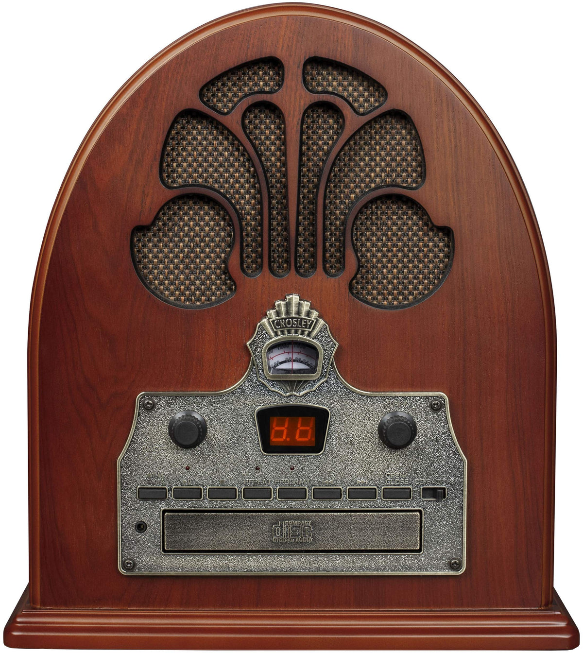 Crosley Cr32D Pa Cathedral Retro Am/Fm Tabletop Radio With Bluetooth Receiver And Cd Player, Paprika