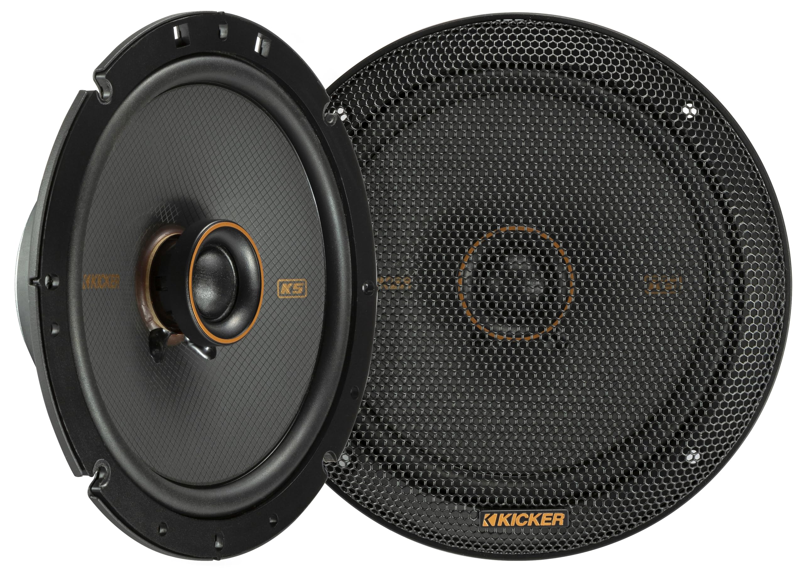 Kicker 51Ksc6704 Coaxial Speaker System, 2 Way Design, One (1) Pair, 6.75'' (165Mm) Polypropylene Woofer/Midrange, 3/4'' (20Mm) 