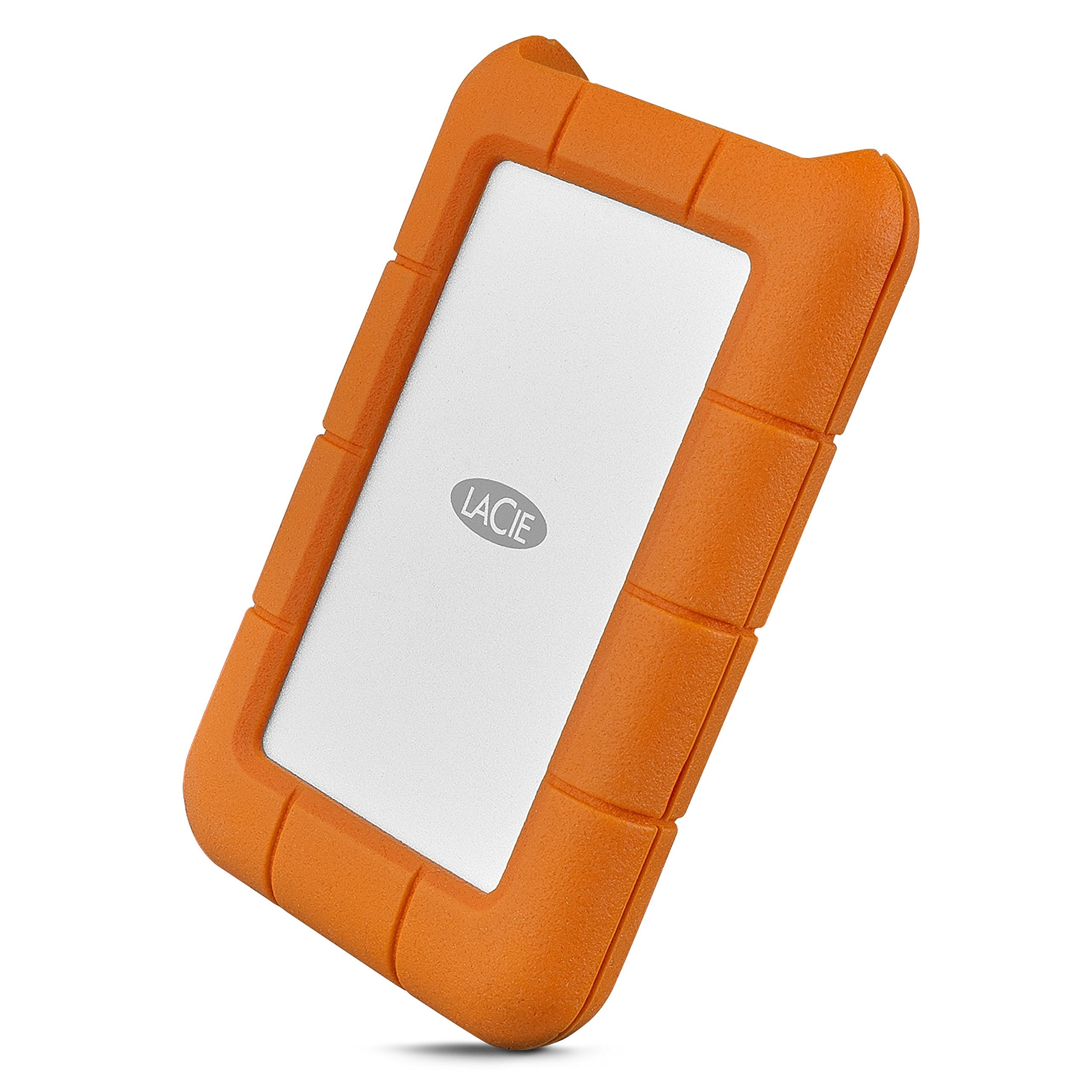 LaCie Rugged Secure 2TB External Hard Drive Portable HDD - USB-C USB 3.0 Drop Shock Dust Rain Resistant Computer Desktop Worksta