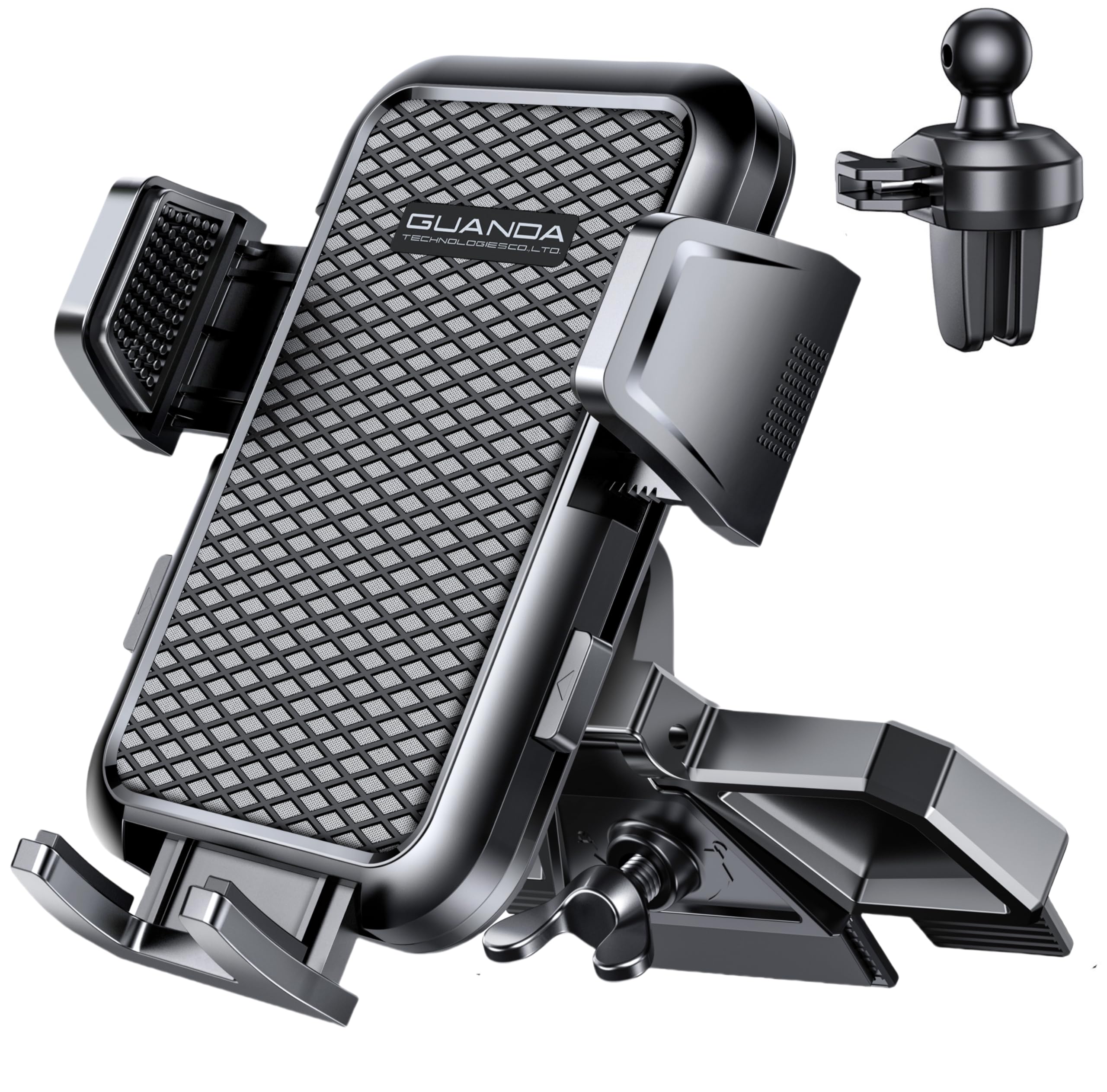 Cd Phone Mount, Car Phone Holder & Air Vent Clip [Thick Cases Friendly], 360 Adjustable Universal Phone Mount For Car Cd Slot Mo