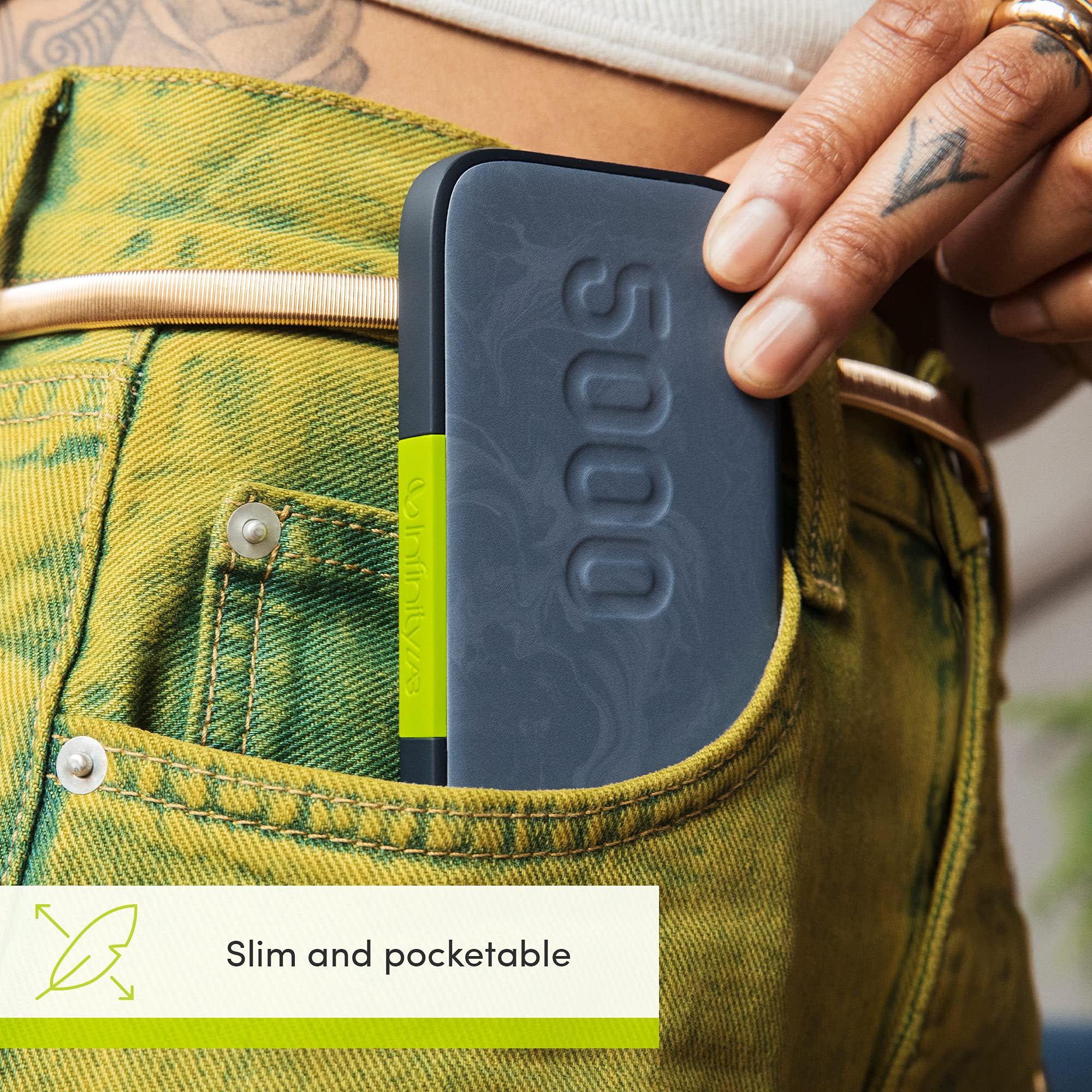 Infinitylab Instantgo 5000   5000Mah Wireless Power Bank  Black