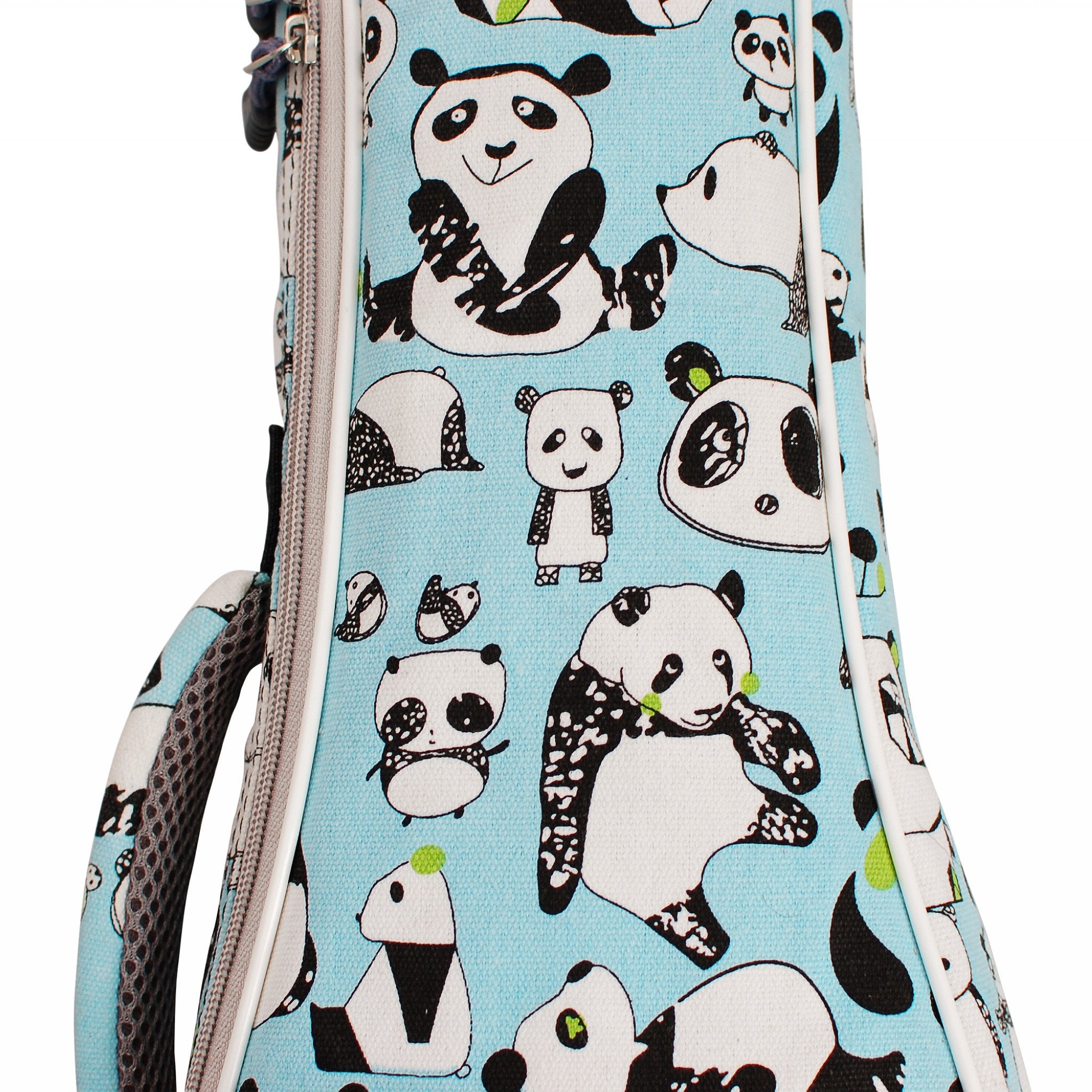Music First Canvas Panda Concert Ukulele Case Ukulele Bag Ukulele Backpack Ukulele Gig Bag (23/24 Inch Concert, Panda)