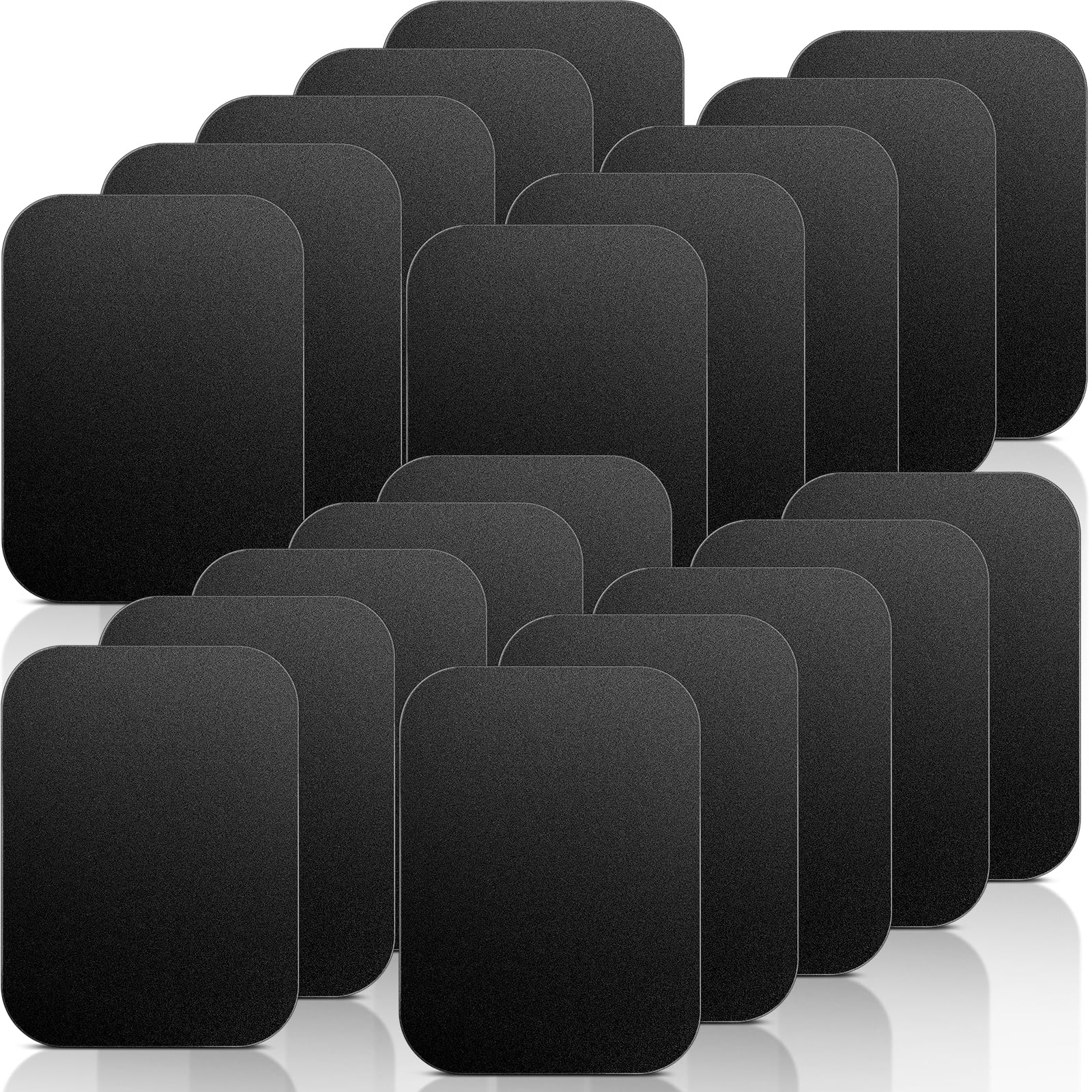 Mount Metal Plate With Adhesive For Magnetic Phone Car Mount Holder, 20 Pack Universal Replacement Metal Plates Black Rectangula