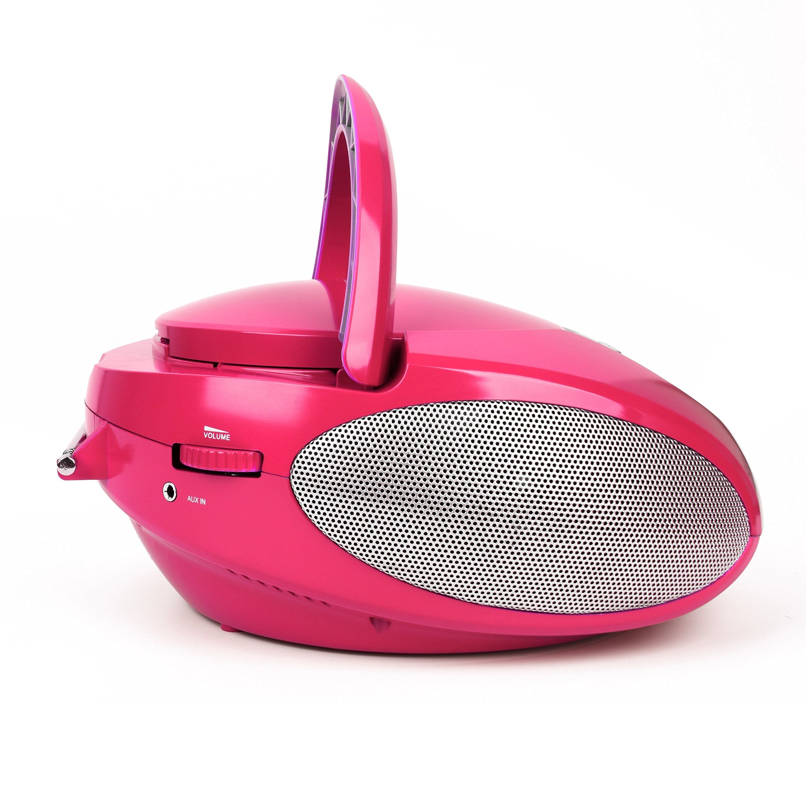 Riptunes Portable Cd Player With Am Fm Radio Potable Radios Boom Box With Aux Line In, Pink