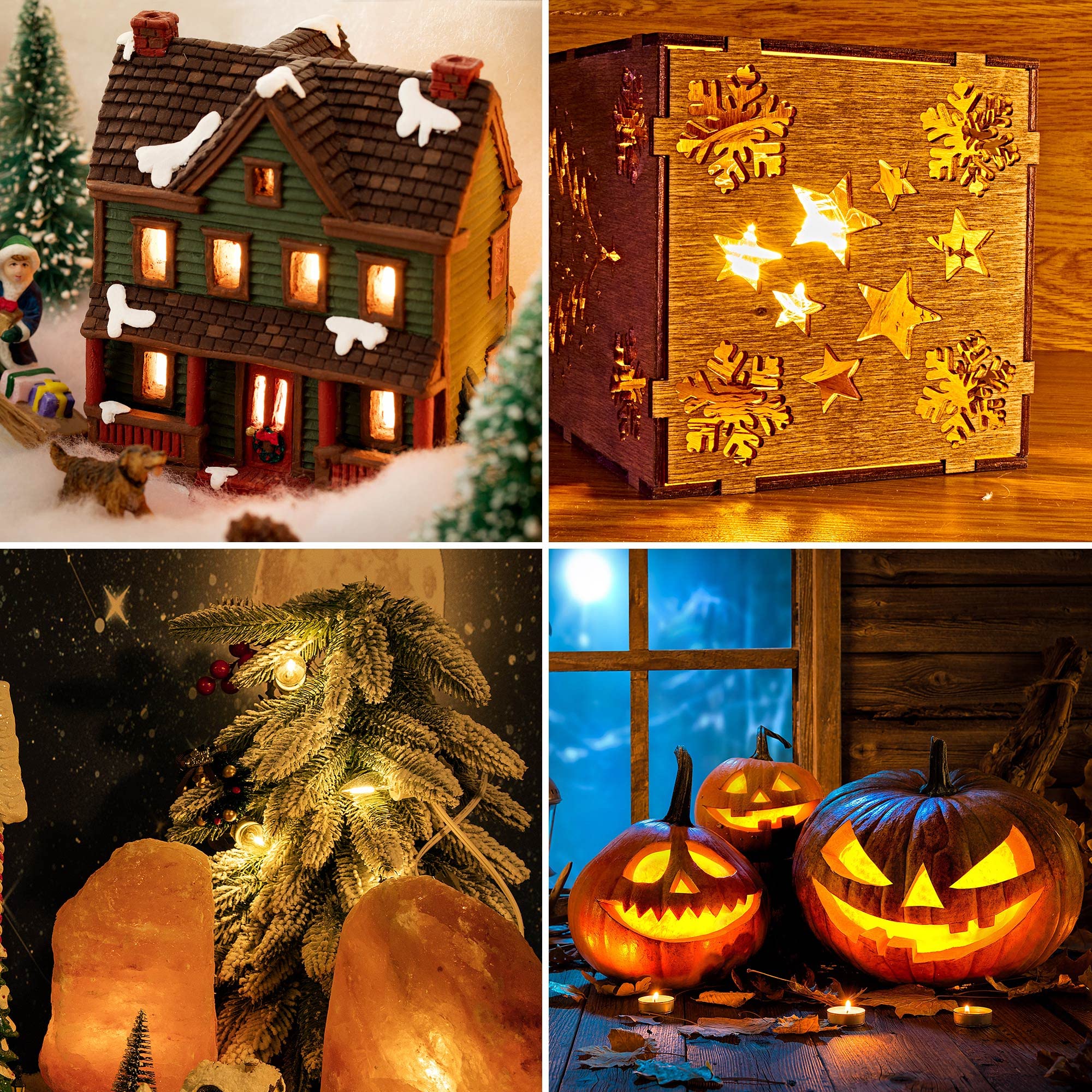 Meonum 3 Pack Accessory Cord With 4 Led Bulbs, End To End Connected Blow Mold Light Cord, 9.8 Feet Lamp Kit With On/Off Switch P