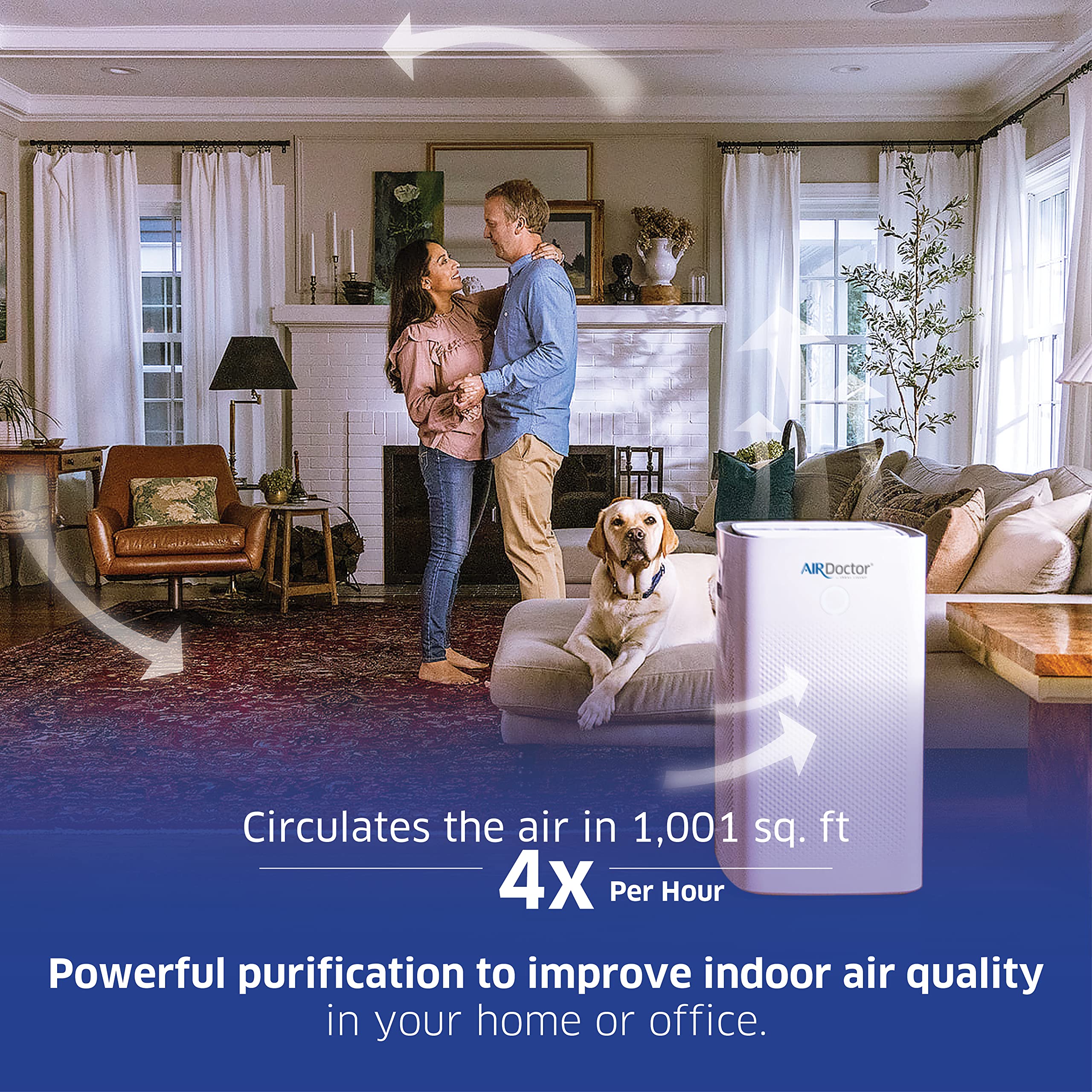 Airdoctor Ad5500 4 In 1 Air Purifier For Extra Large Spaces & Open Concepts With Ultrahepa, Carbon & Voc Filters   Captures Part