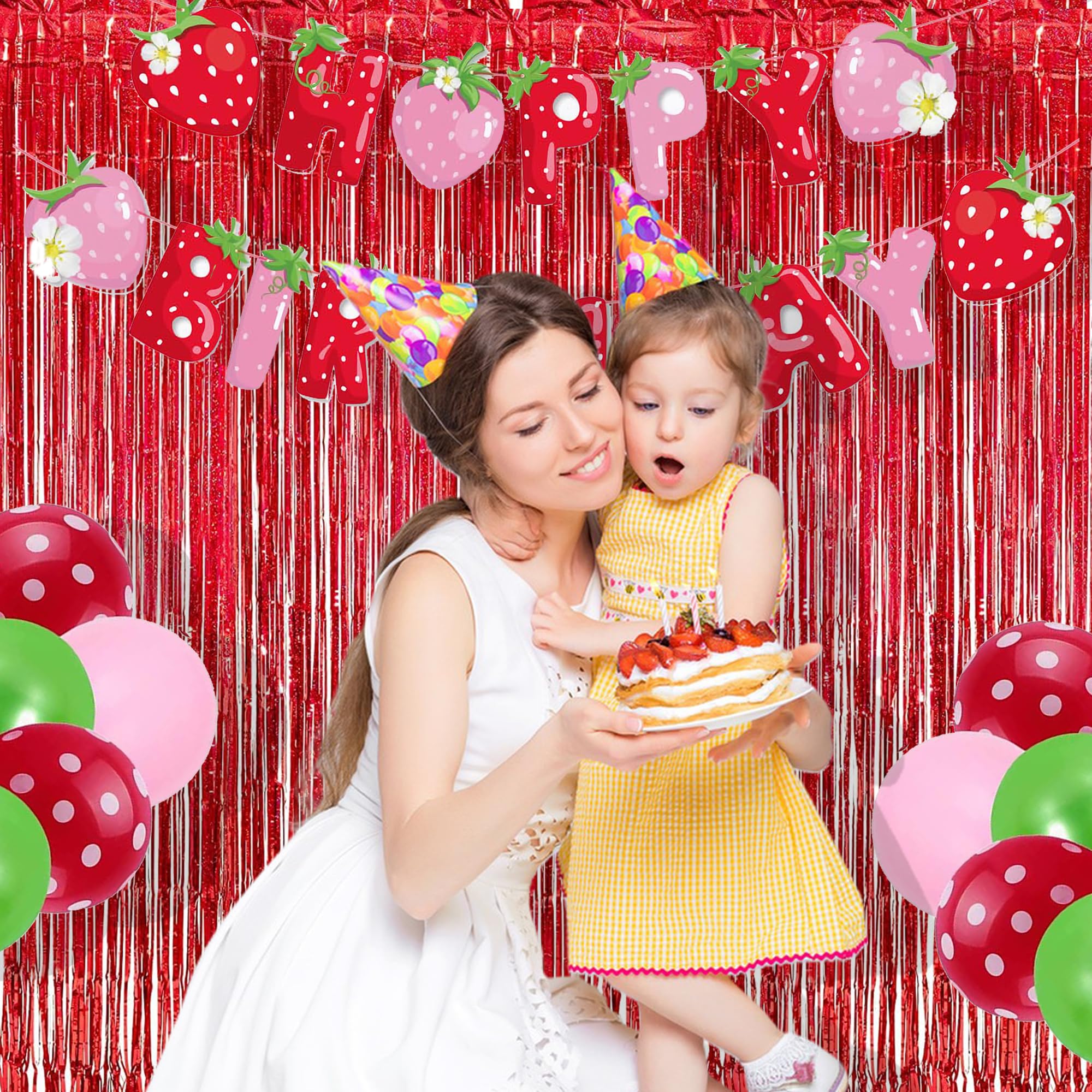 Braveshine Red Tinsel Foil Fringe Curtains   2Pcs 3.2X8.2Ft Holidays Photo Booth Backdrop For Girls' Birthdays Valentine Christm