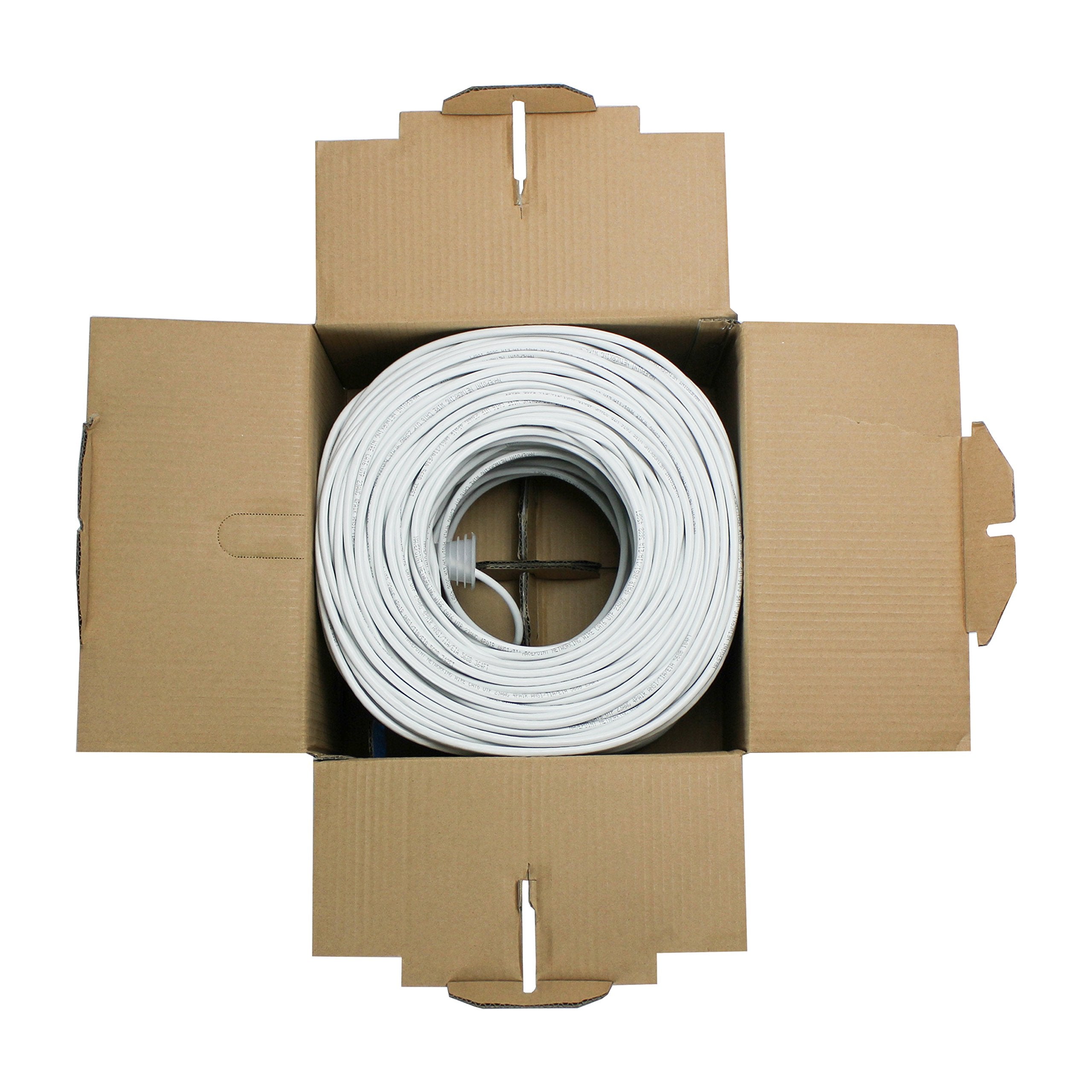 Navepoint Cat6 (Cca), 500Ft, White, Solid Bulk Ethernet Cable, 550Mhz, 23Awg 4 Pair, Unshielded Twisted Pair (Utp)