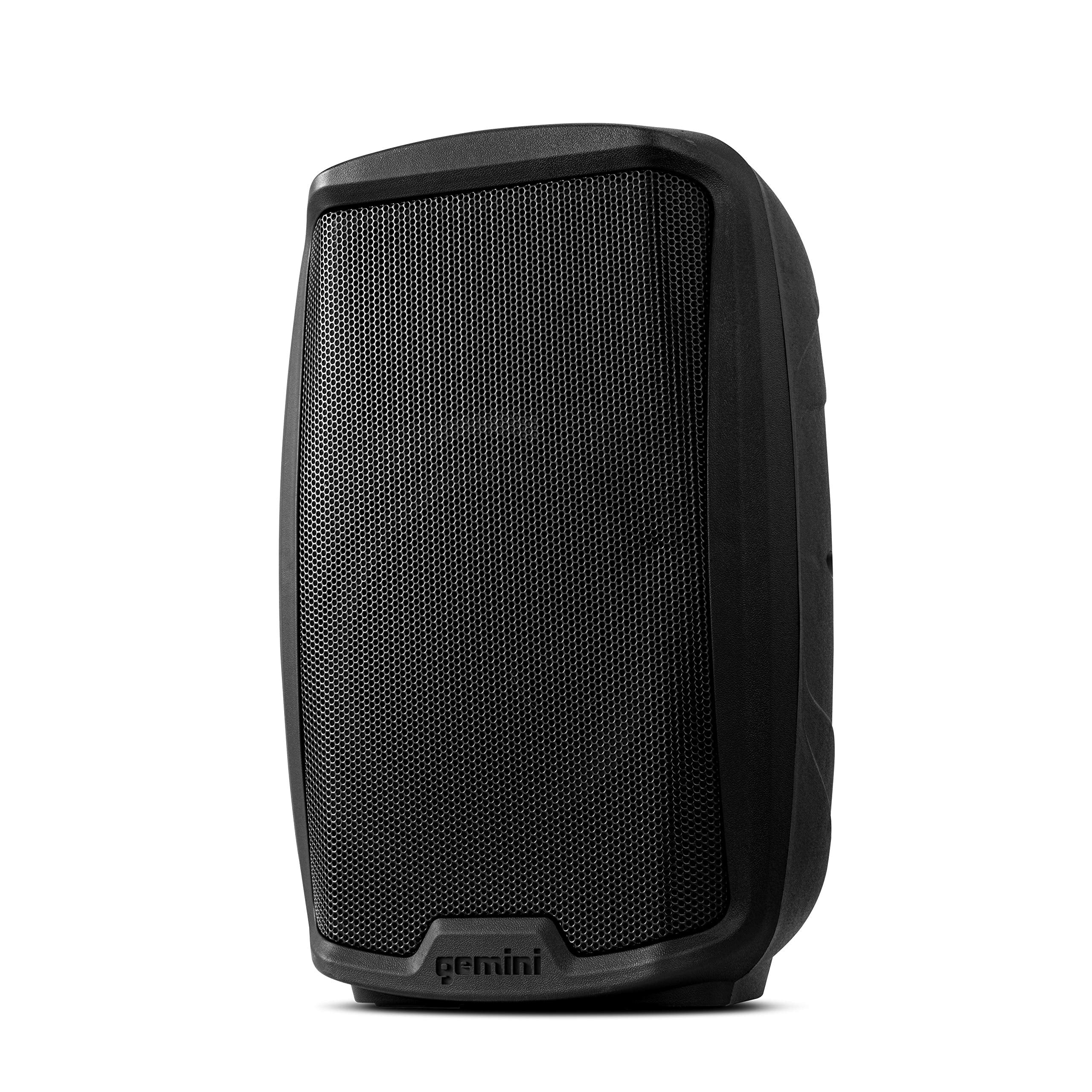 Gemini 1000W Powered DJ Speaker 10    - Compact Active Stage Monitor with XLR/AUX Inputs, Built-in Mixer, EQ & Stand Mount for M
