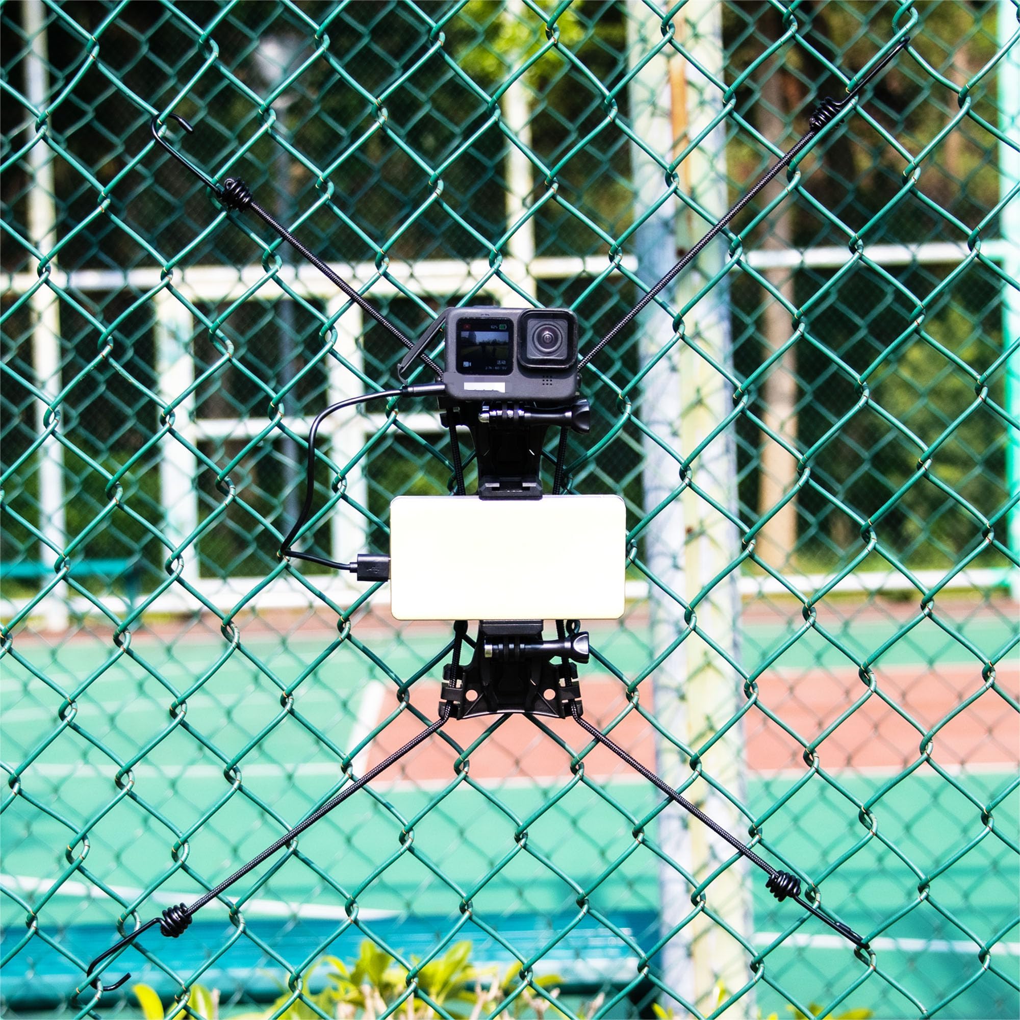 Upgraded Baseball Fence Mount With Battery Holder   Baseball Cell Phone Fence Mount For Iphone,Gopro,Mevo Start,Insta360,Osmo Pocket 3 For Softball,Tennis, Football,Supports Charging While Recording