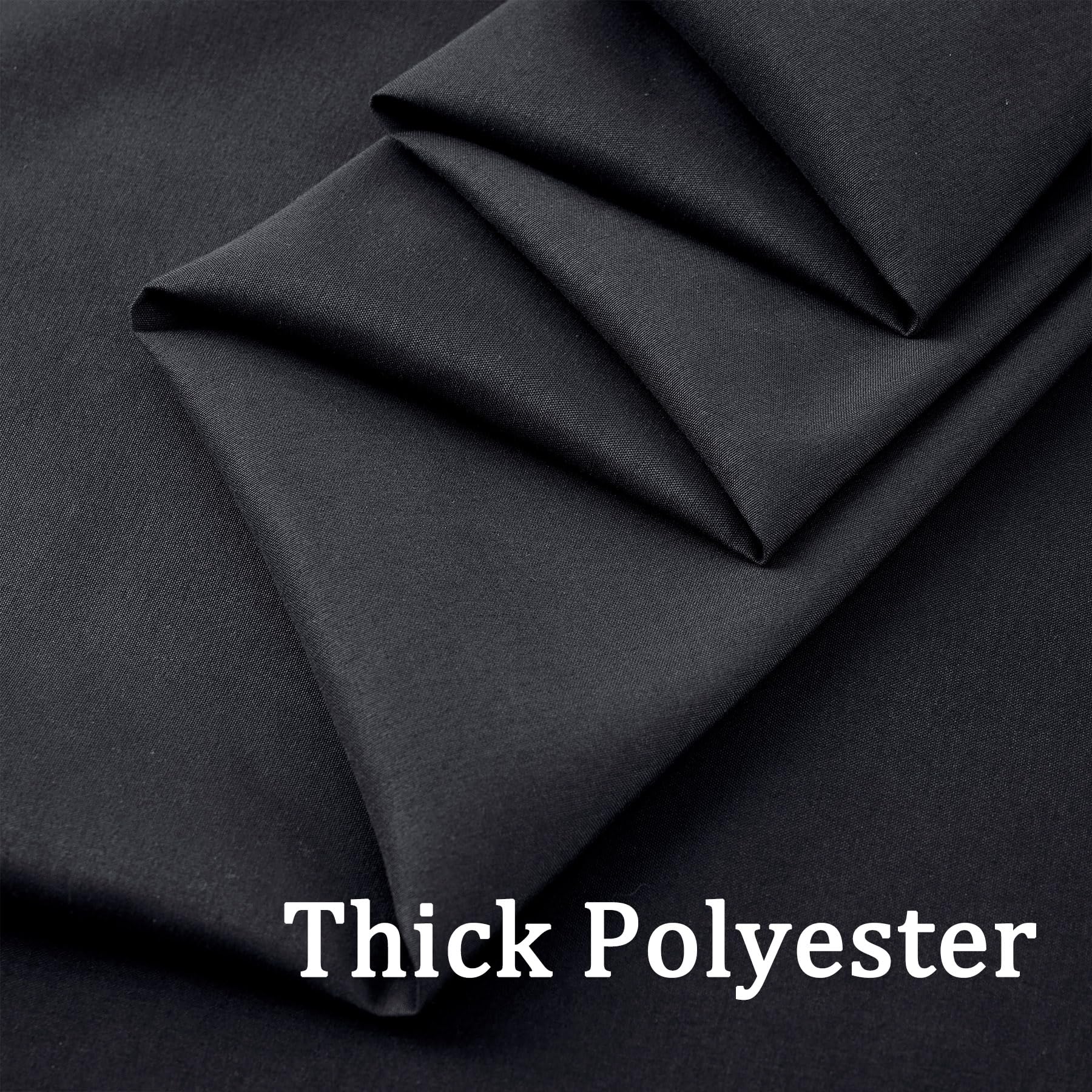 10Ft X 10Ft Black Backdrop Curtain Panels For Parties, Thick Polyester Wedding Backdrop Drapes For Birthday Photography Backgrou