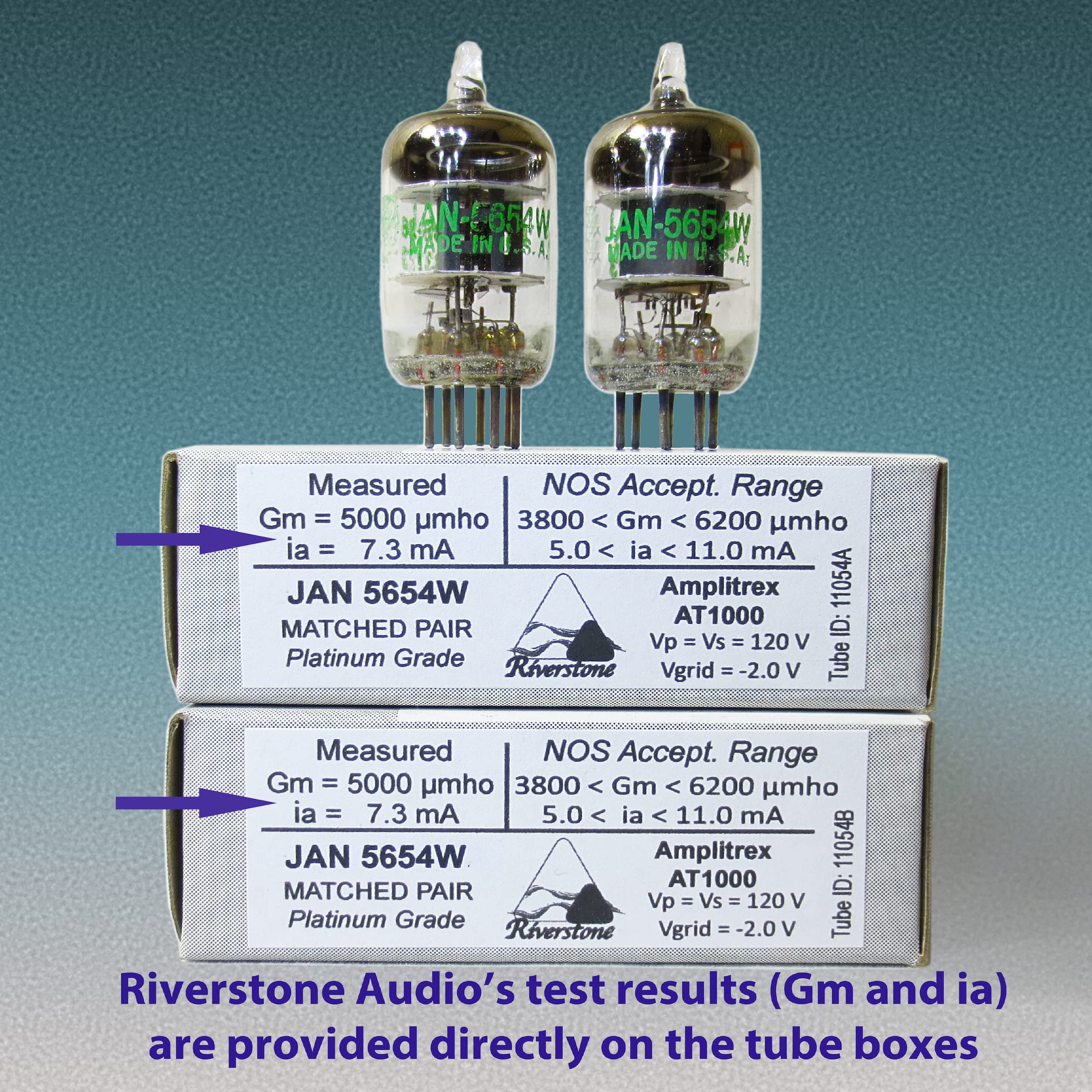 Riverstone Audio   Tested/Matched Pair (2 Tubes) 7 Pin Jan 5654W Fully Tested Vacuum Tubes   Upgrade For 6Ak5 / 6J1 / 6J1P / Ef95   Jan 5654W Platinum Grade Pair