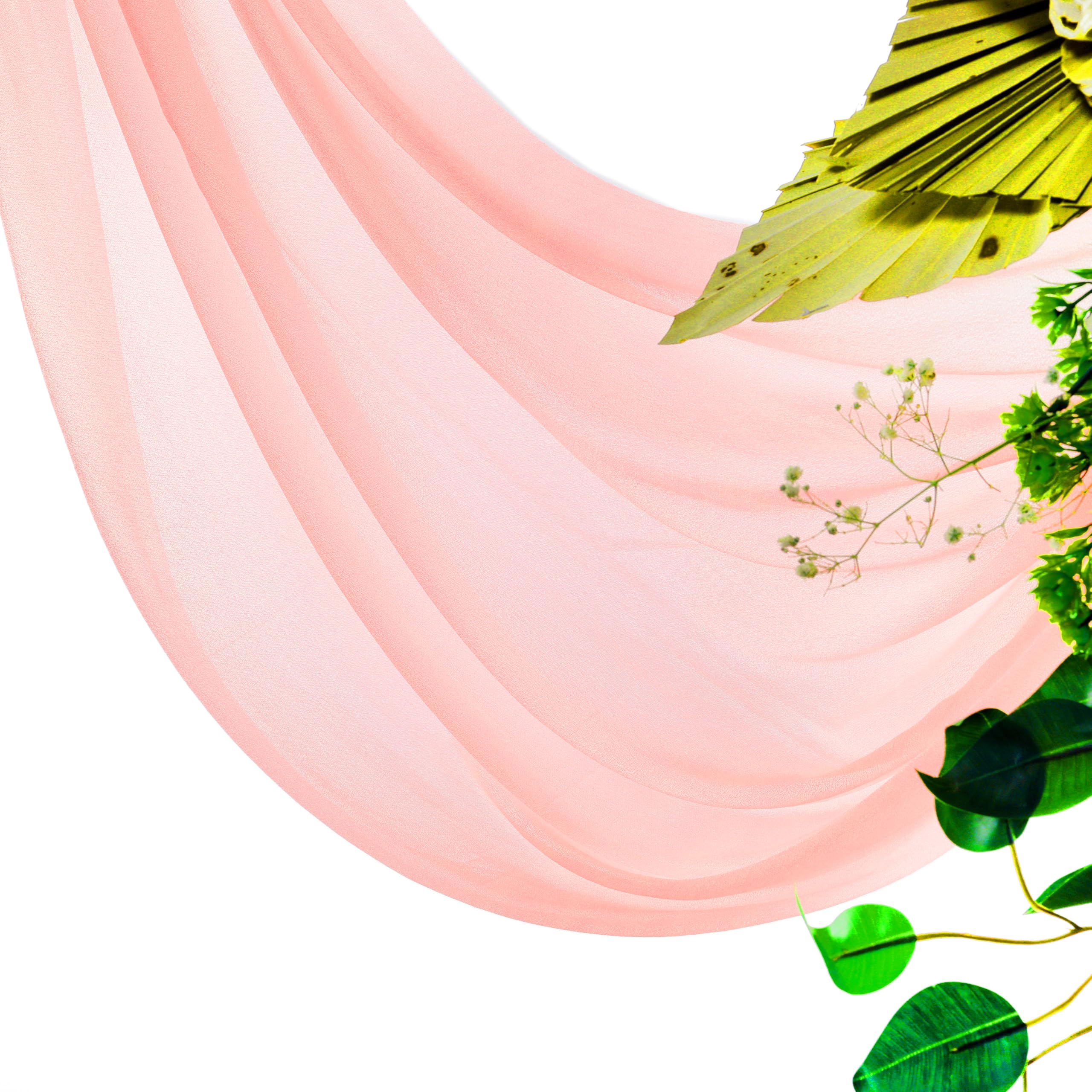 Vds Pack Of 2 Panel (30 Inch X 30 Feet) Wedding Arch Draping Fabric Sheer Chiffon Fabric Drapery For Wedding Ceremony Reception