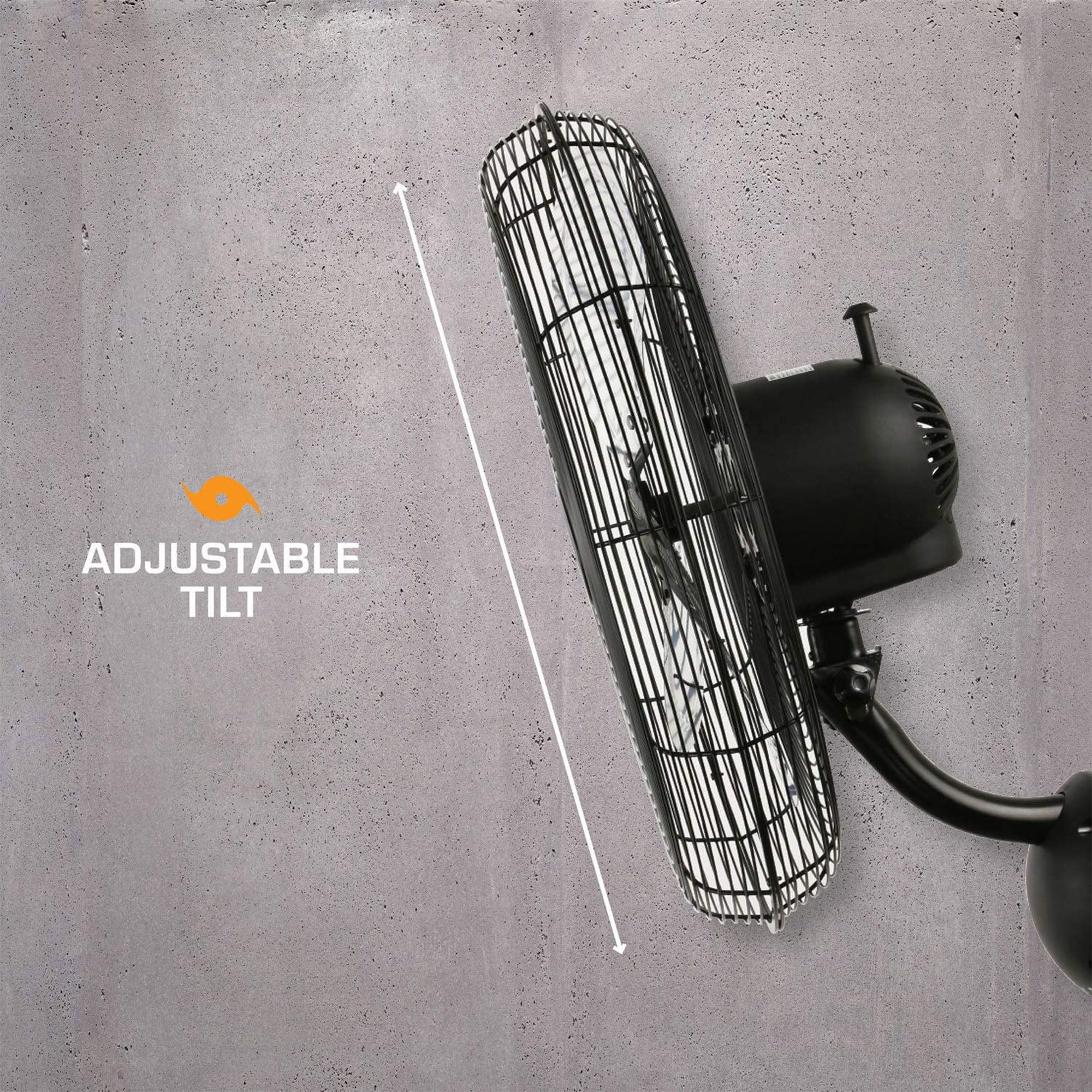 Hurricane Oscillating Wall Mount Fan, 3 Speed Indoor Cooling, Pro Series, 20''