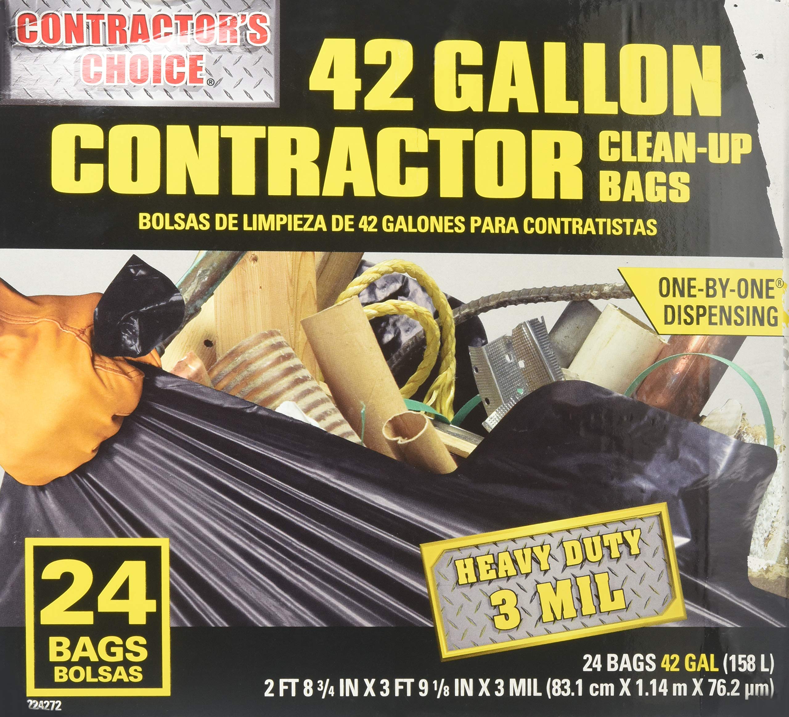 Contractor'S Choice 24 Count 42 Gallon Outdoor Construction Trash Bags