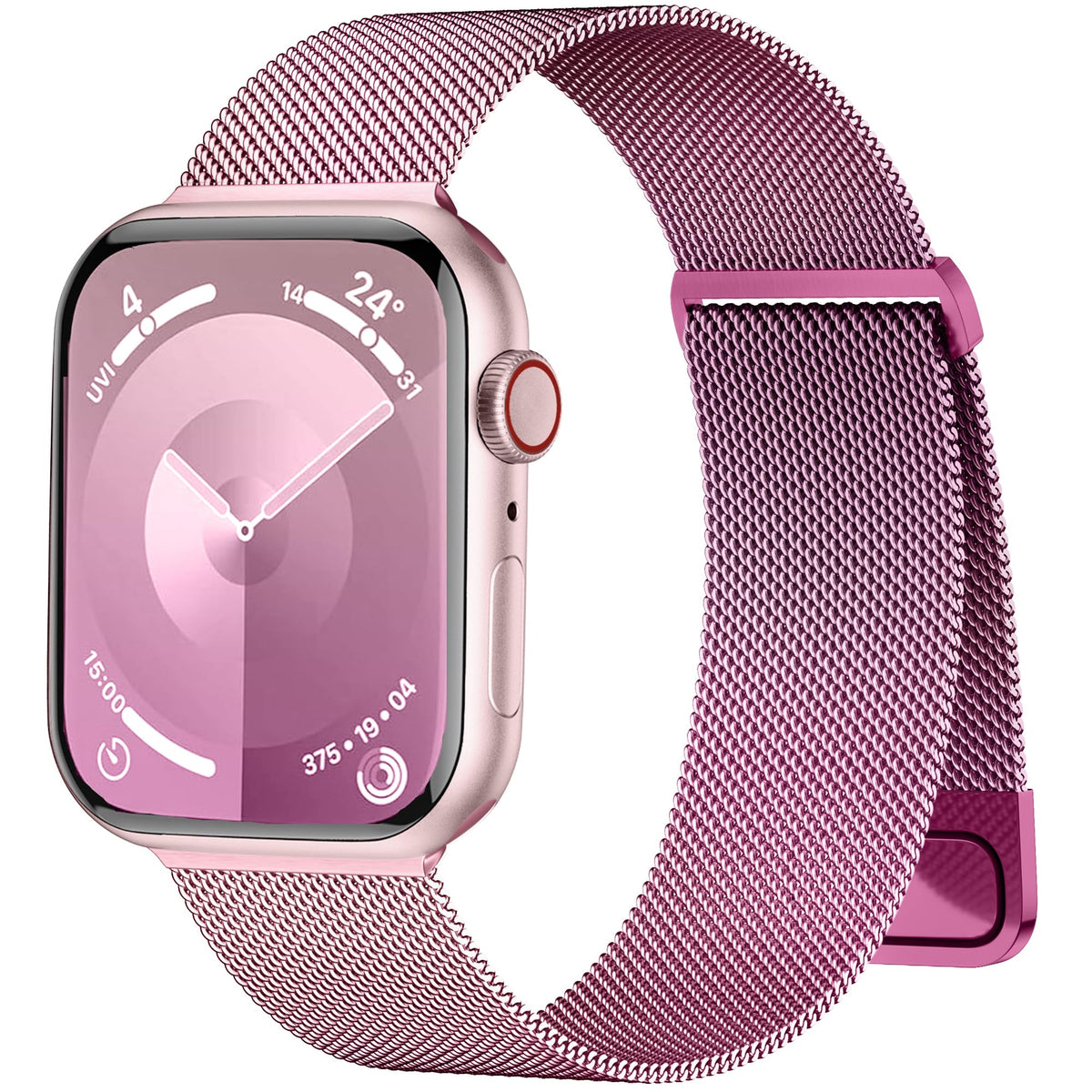 Rabini Compatible For Magnetic Apple Watch Band 42Mm 44Mm 45Mm 46Mm 49Mm 38Mm 40Mm 41Mm Women Men, Stainless Steel Mesh Metal Ba