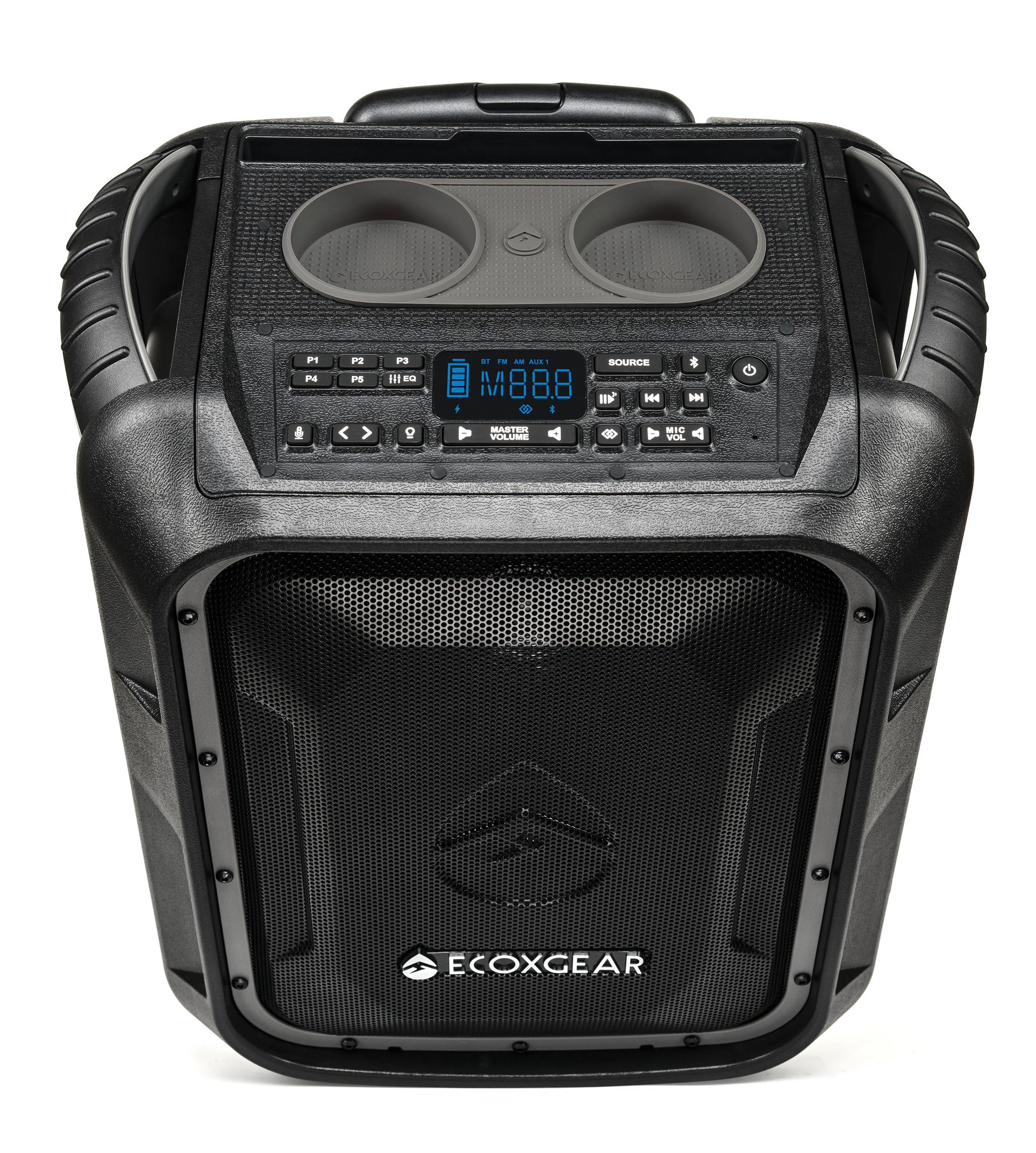ECOXGEAR EcoBoulder+ GDIEXBLD810 Rugged Waterproof Floating Portable Bluetooth Wireless 100 Watt Speaker and PA System (Gray)