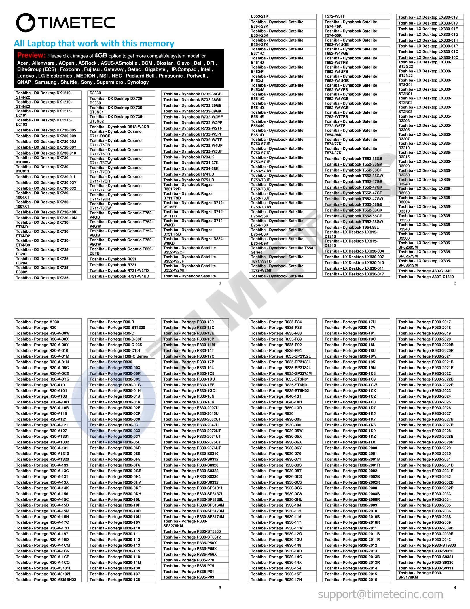 Timetec 8Gb Kit(2X4Gb) Ddr3L / Ddr31866Mhz Pc3L 14900 / Pc3 14900 Non Ecc Unbuffered 1.35V / 1.5V Cl13 1Rx8 Single Rank 204 Pin