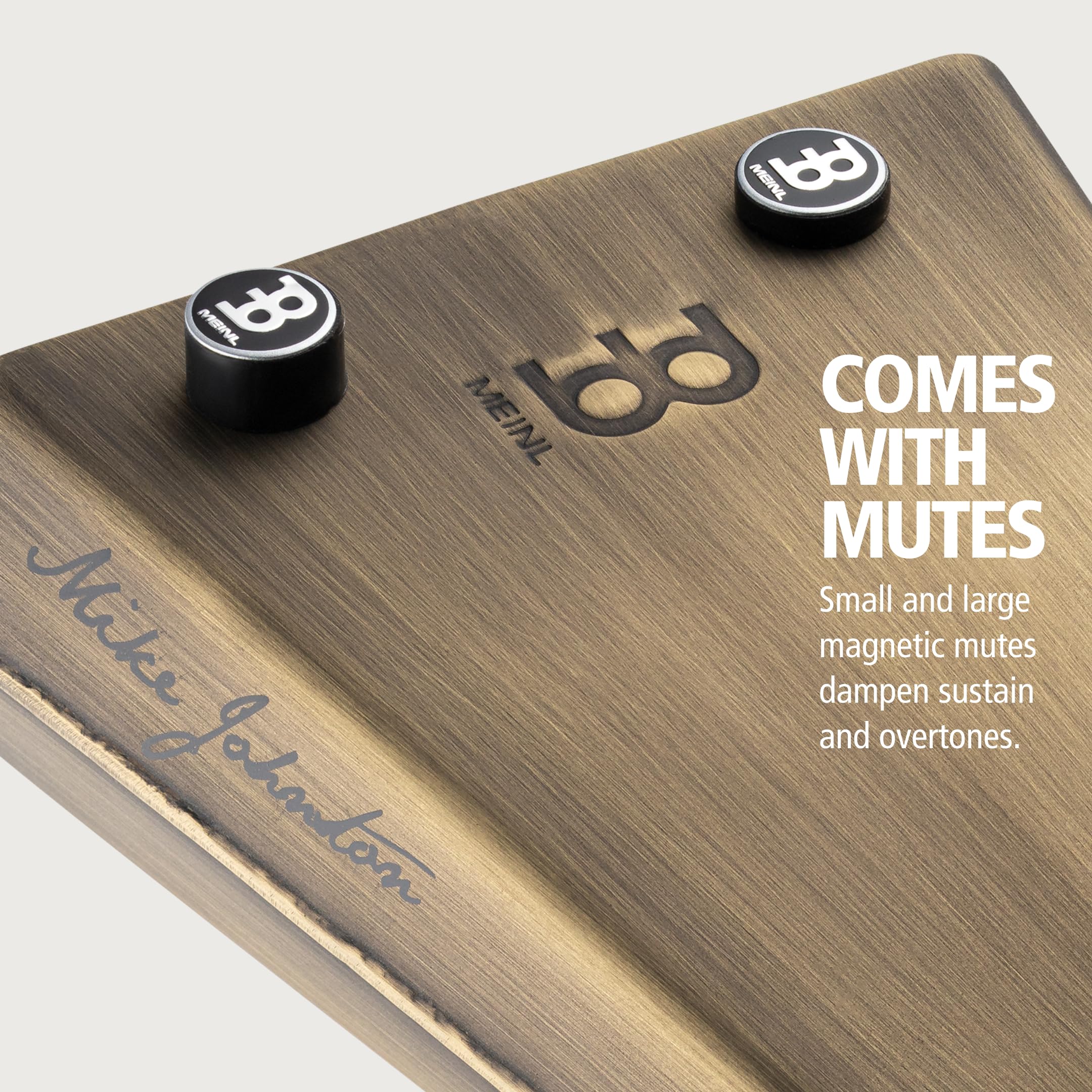 Meinl Cymbals Mike Johnston Groove Bell Cowbell With Magnetic Mutes   Not Made In China   Vintage Steel Finish, 2 Year Warranty