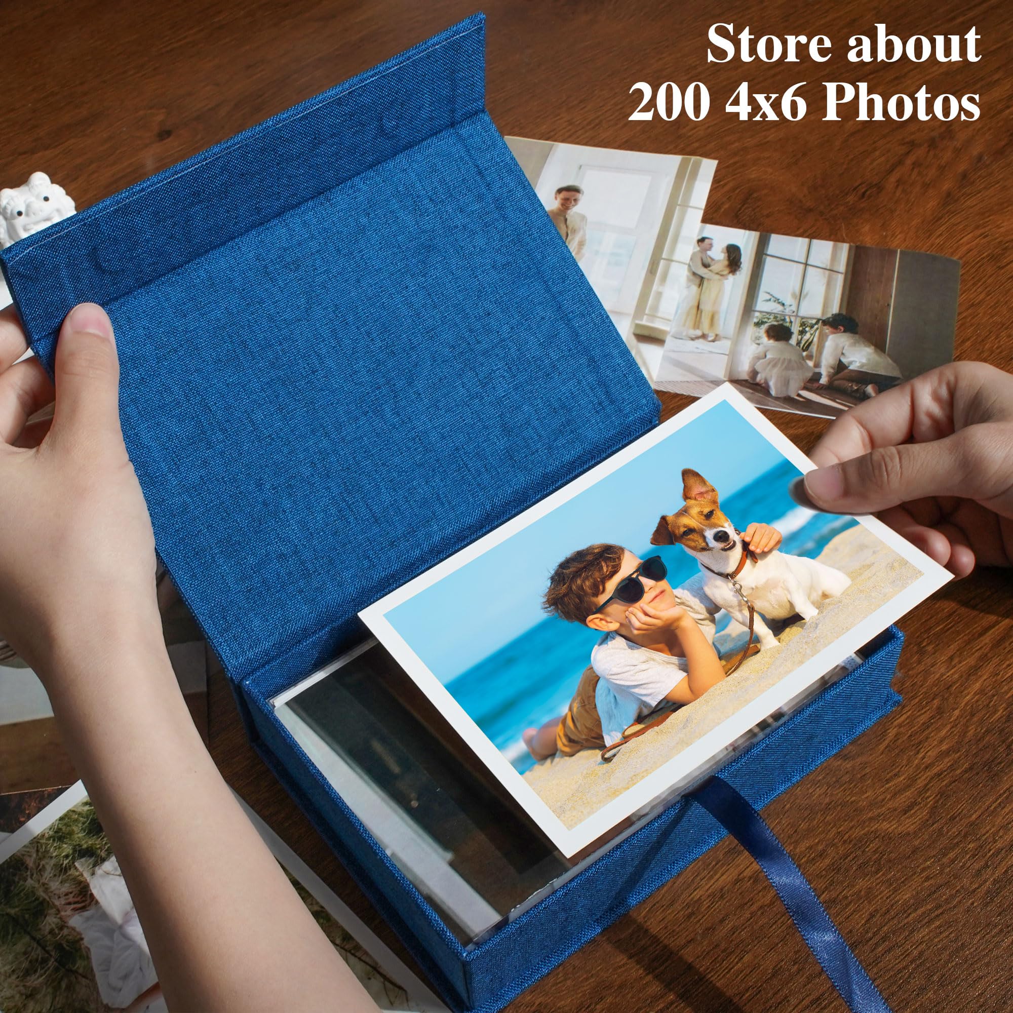 Yopih 4X6 Linen Photo Storage Box   Ideal For Preserving And Organizing Your Precious Photos, Certificates, Scrapbooking Supplie