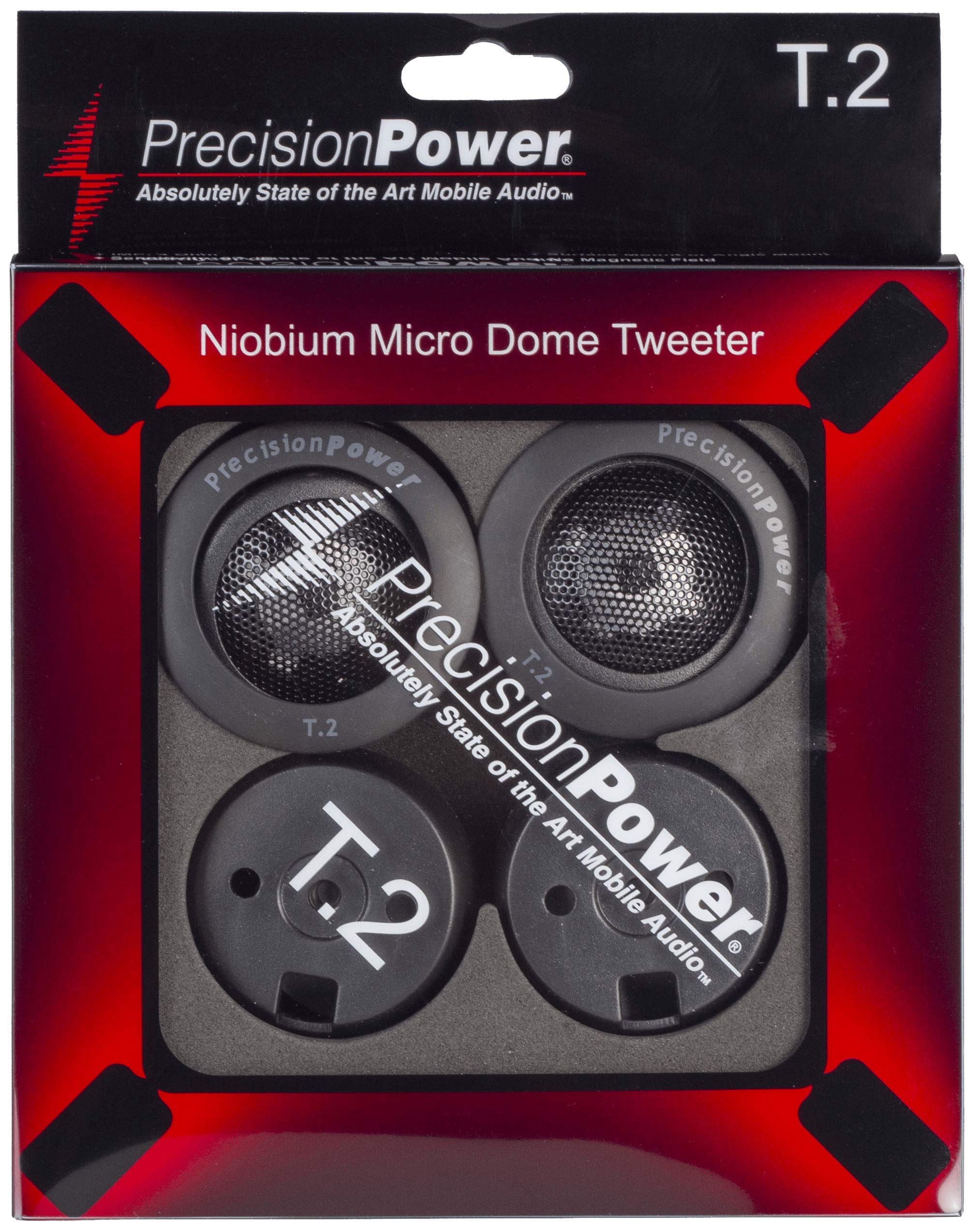 Precision Power: Pro Audio T.2 Niobium Micro Dome 1 Inch Tweeters 100W 4 Ohm Car Audio/Car Speakers