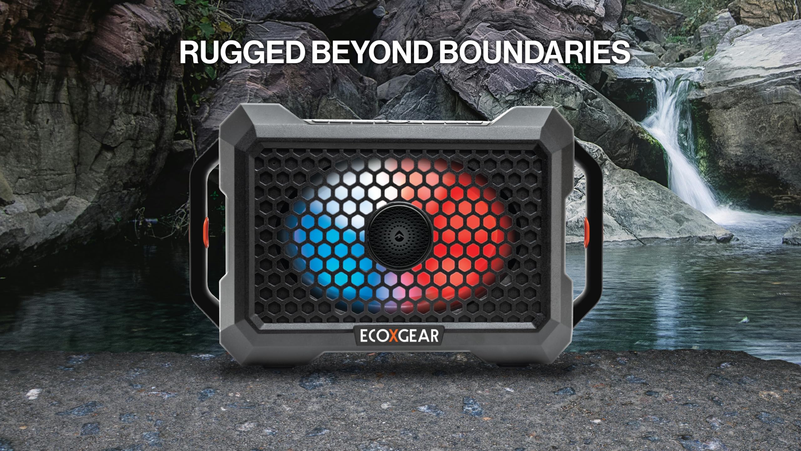 Ecoxgear Defender: Outdoor Portable Bluetooth Speaker, 121Db Massive Sound, Waterproof And Drop Proof, With Led Party Lights, Pair Up To 100, 25+ Hours Playtime (Black Oak)
