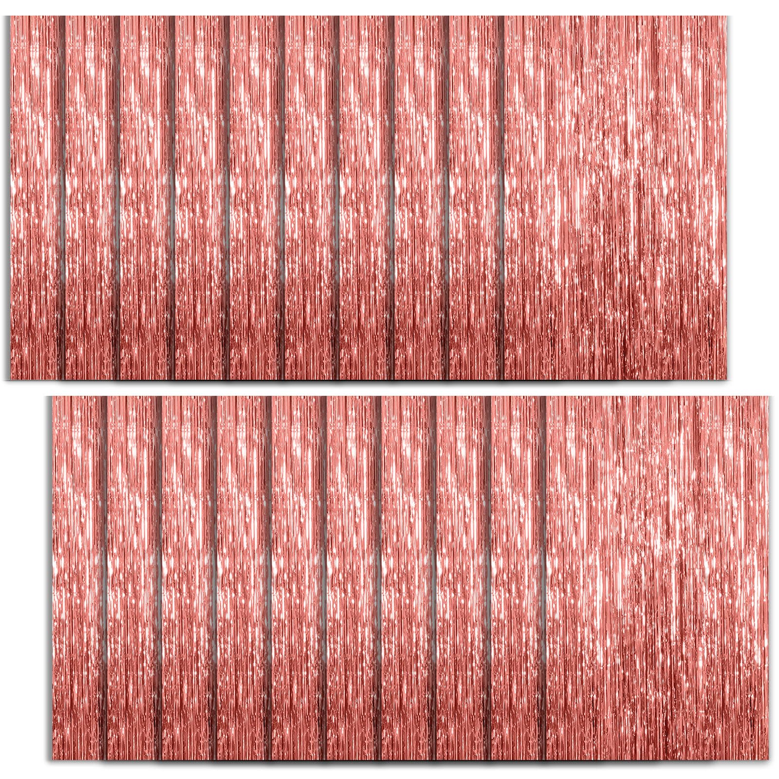 20 Pack Foil Curtain Backdrop Rose Gold Metallic Tinsel Foil Fringe Curtains Photo Booth Props For Birthday Wedding Engagement B