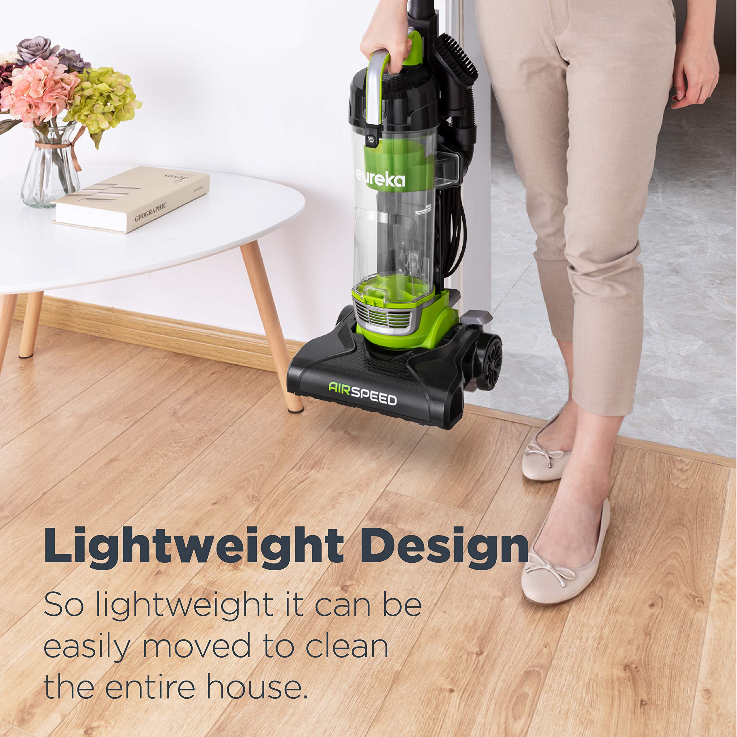 Eureka Powerful Bagless Upright Carpet And Floor Airspeed Ultra Lightweight Vacuum Cleaner, W/Replacement Filter, Green