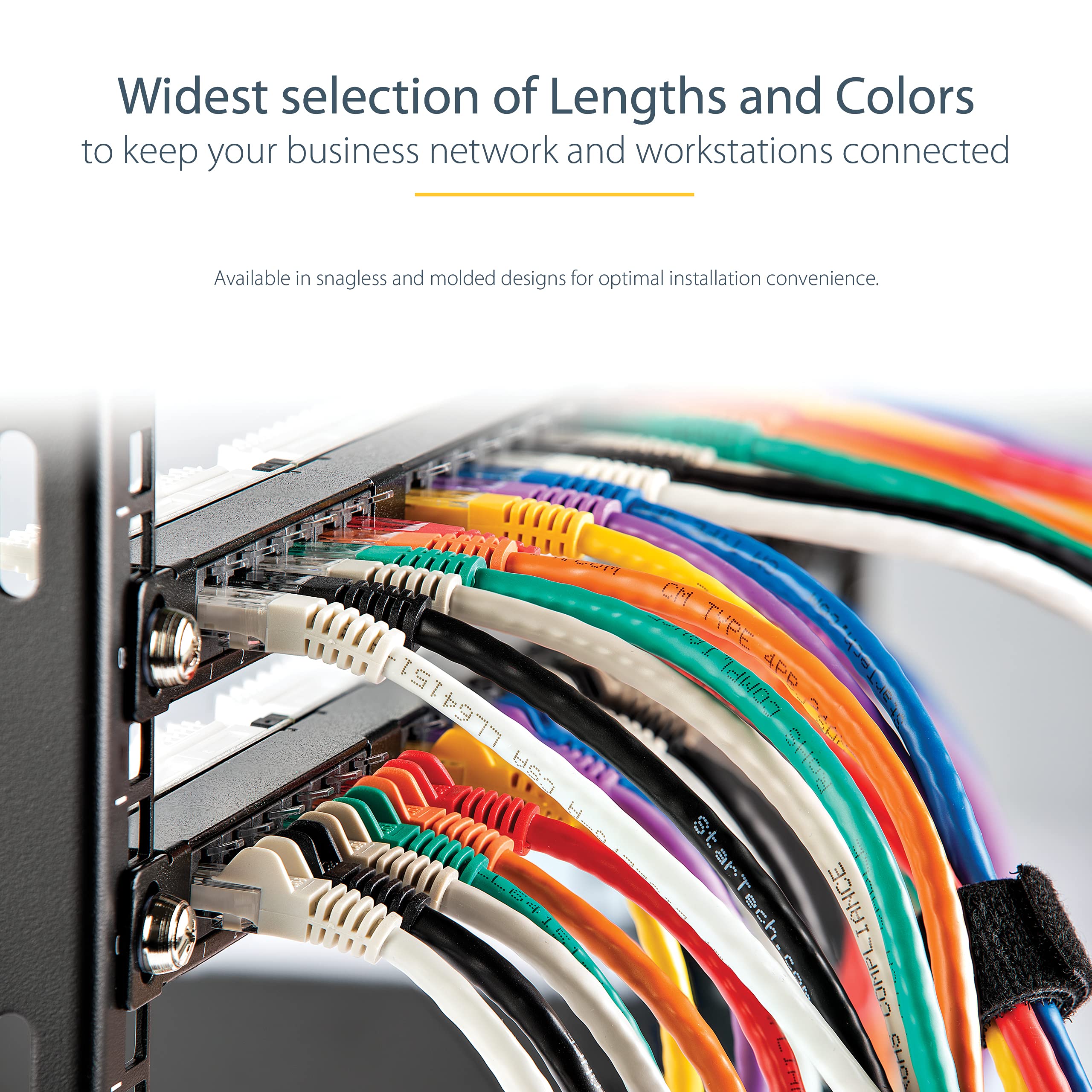 StarTech.com 5ft CAT6 Ethernet Cable   White CAT 6 Gigabit Ethernet Wire  650MHz 100W PoE++ RJ45 UTP Molded Category 6 Network/Patch Cord w/Strain Relief/Fluke Tested UL/TIA Certified (C6PATCH5WH)