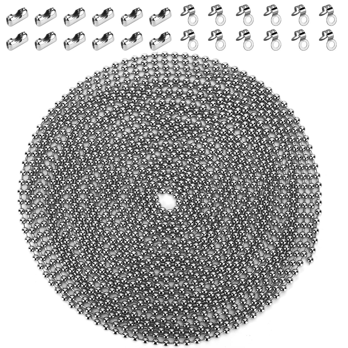 19 Feet Ceiling Fan Pull Chain Extender, Diameter 3.2 Mm Stainless Steel Ball Chain, Lengthen Light Pull Chain Extension, Resist